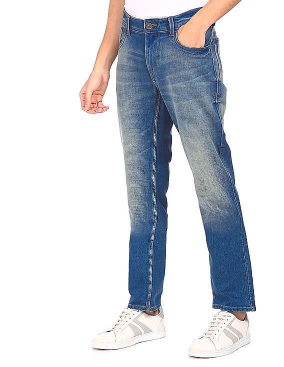 Buy Colt Men Blue Mid Rise Stone Wash 