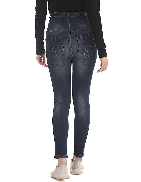 Flying Machine Women Twiggy Super Skinny Fit Whiskered Jeans