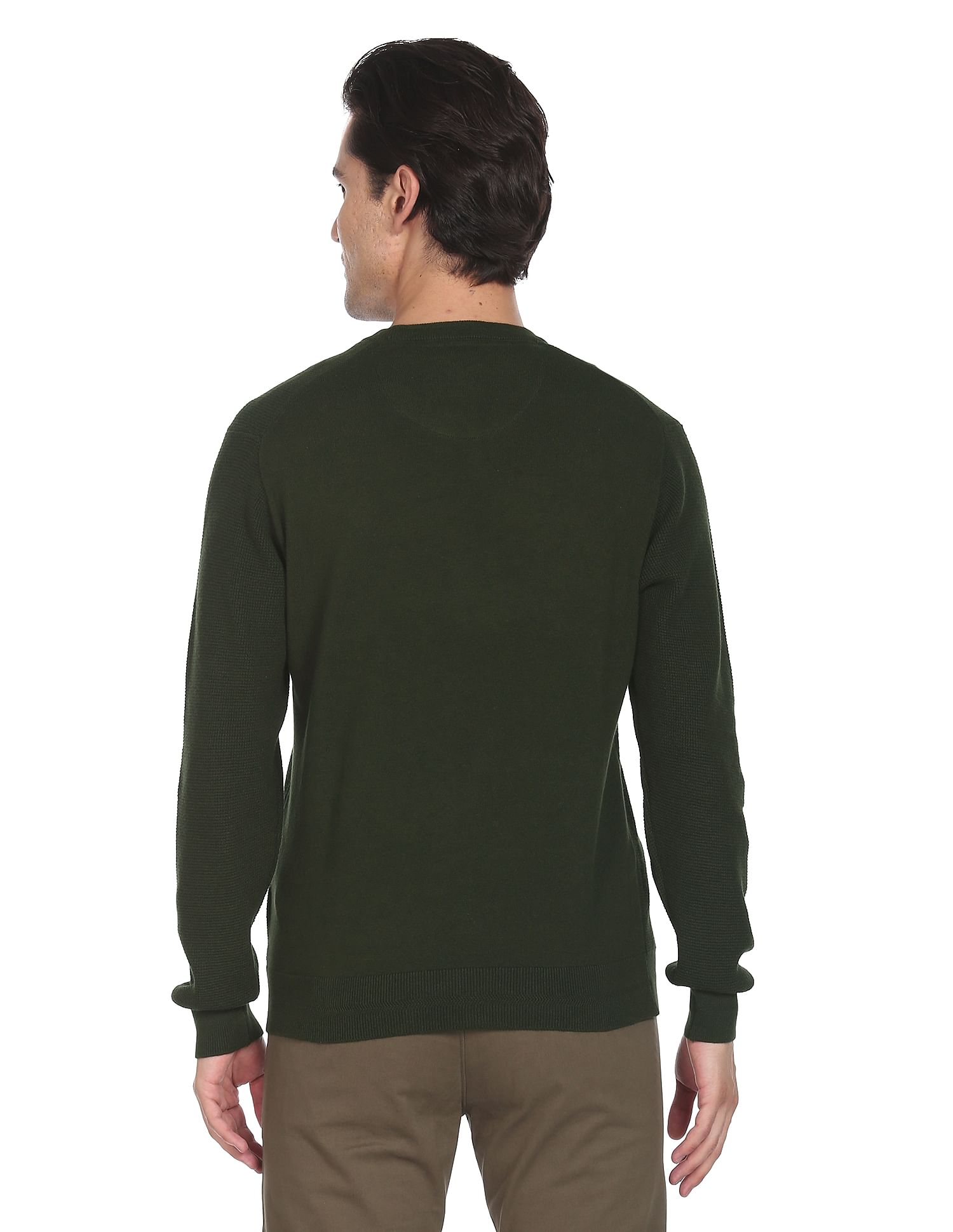 Arrow Crew Neck Solid Sweater