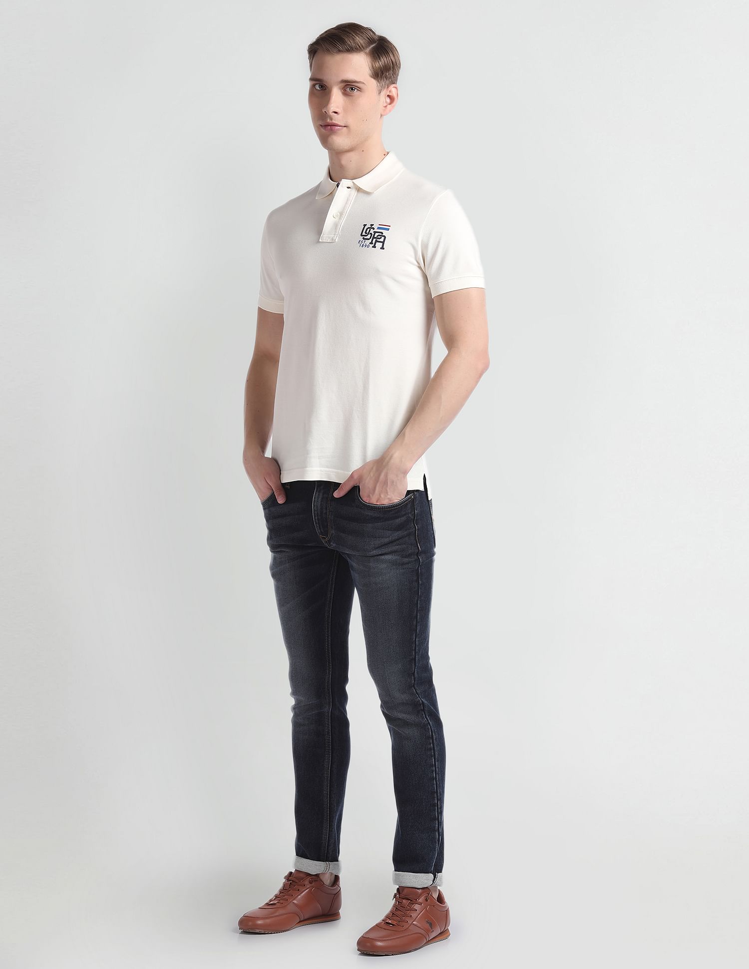 U.S. Polo Assn. Denim Co. Solid Cotton Polo Shirt