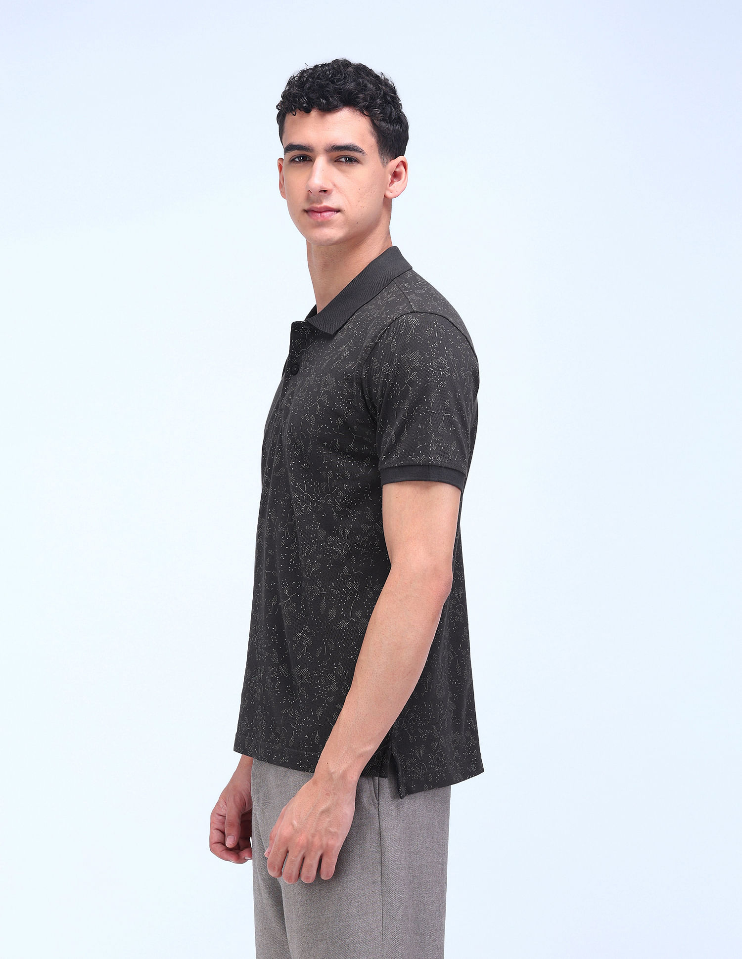 Flying Machine Cotton All-over Print Polo Shirt