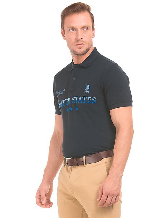 U.S. Polo Assn. Brand Embroidered Pique Polo Shirt