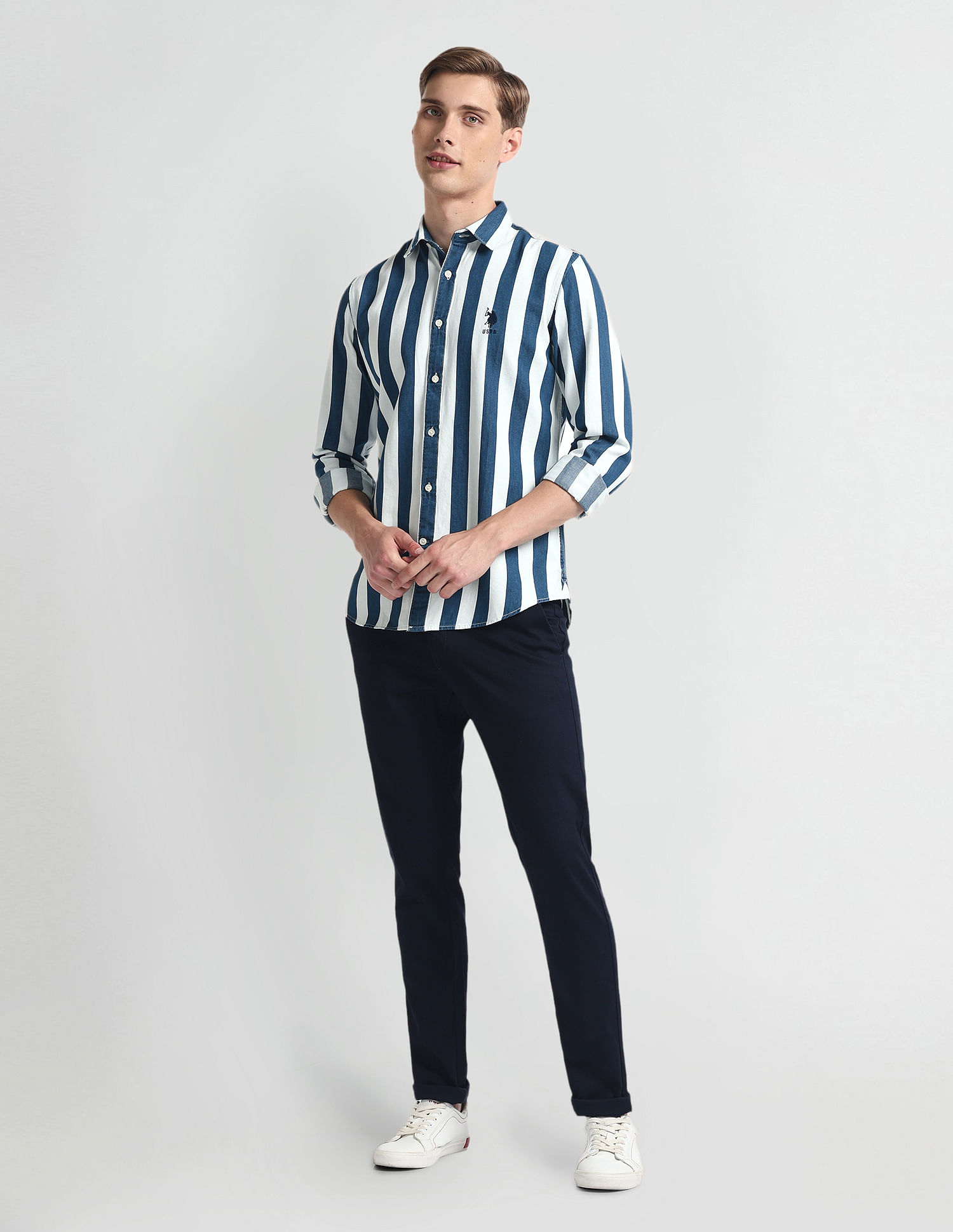 U.S. Polo Assn. Denim Co. Vertical Stripe Slim Fit Shirt