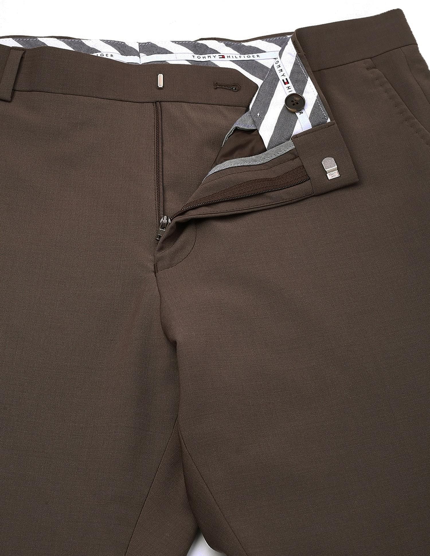 Tommy Hilfiger Regular-Fit Solid Mid-Rise Trouser
