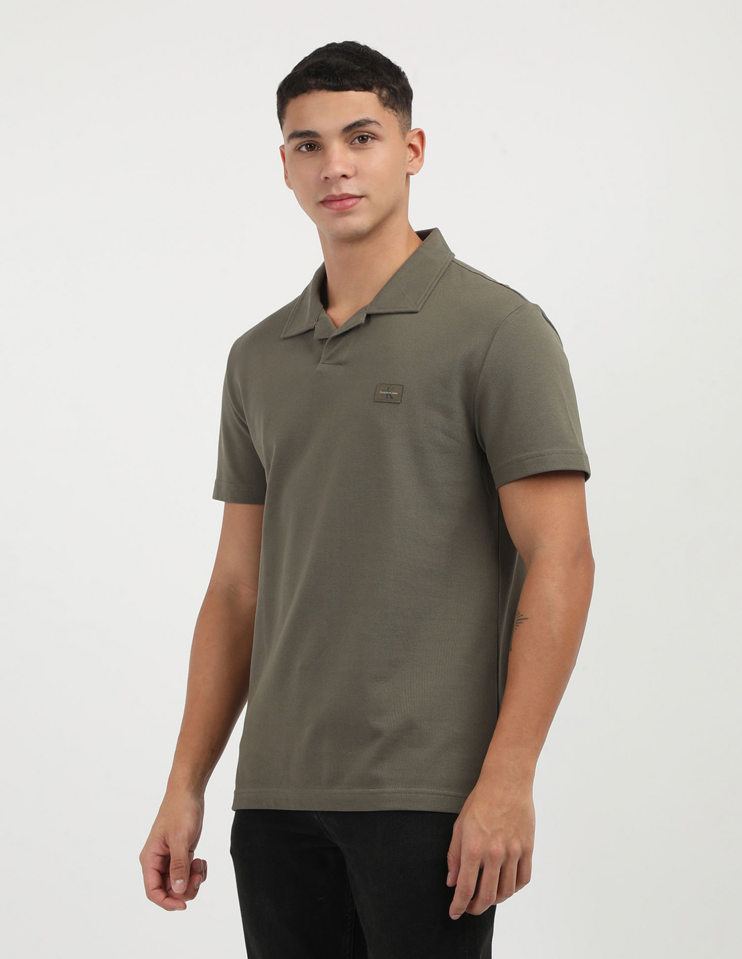 Calvin Klein Solid Pique Cotton Polo Shirt