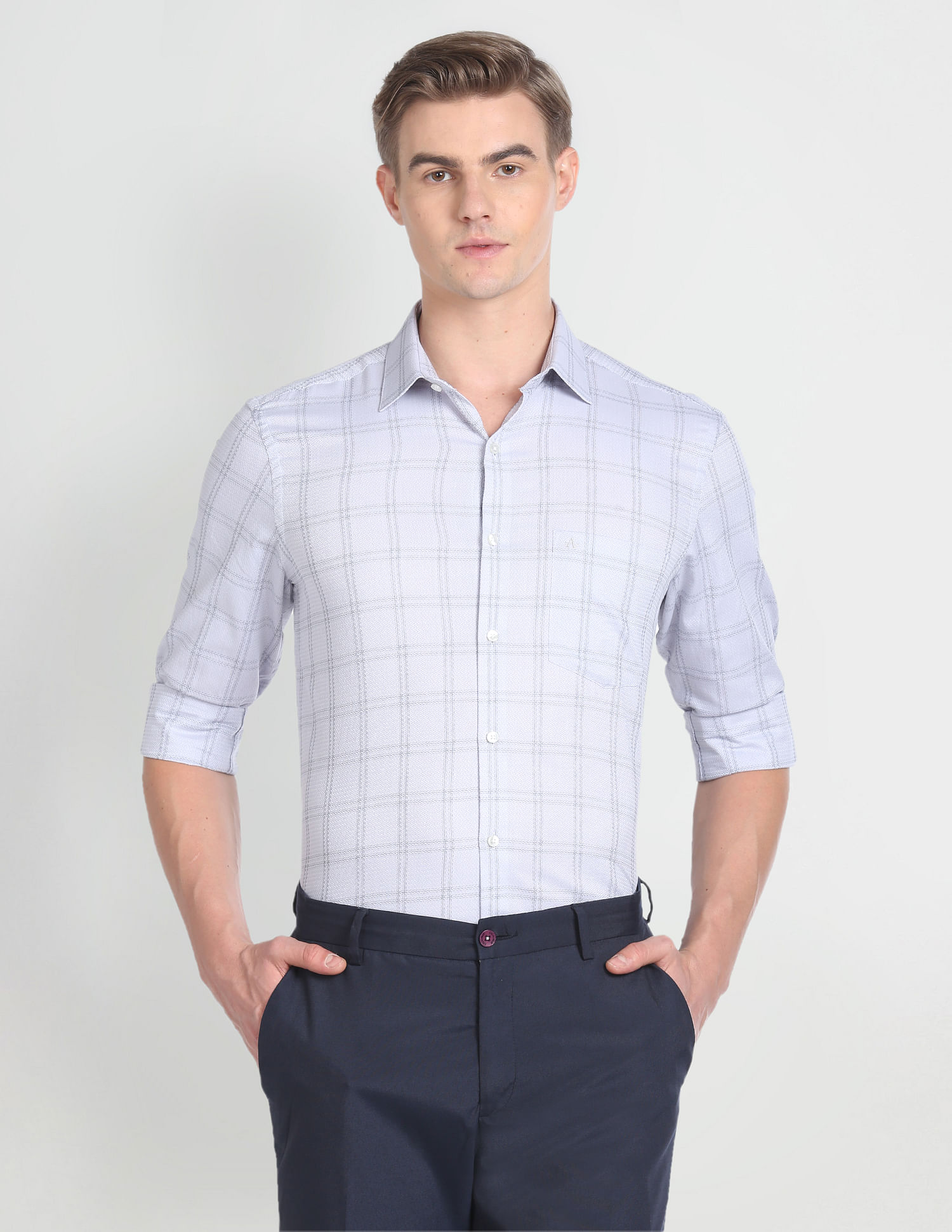 Arrow Cutaway Collar Tartan Check Shirt