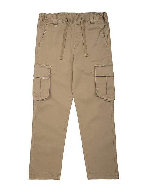 Khaki Slim Fit Cargo Pants  Jaded London