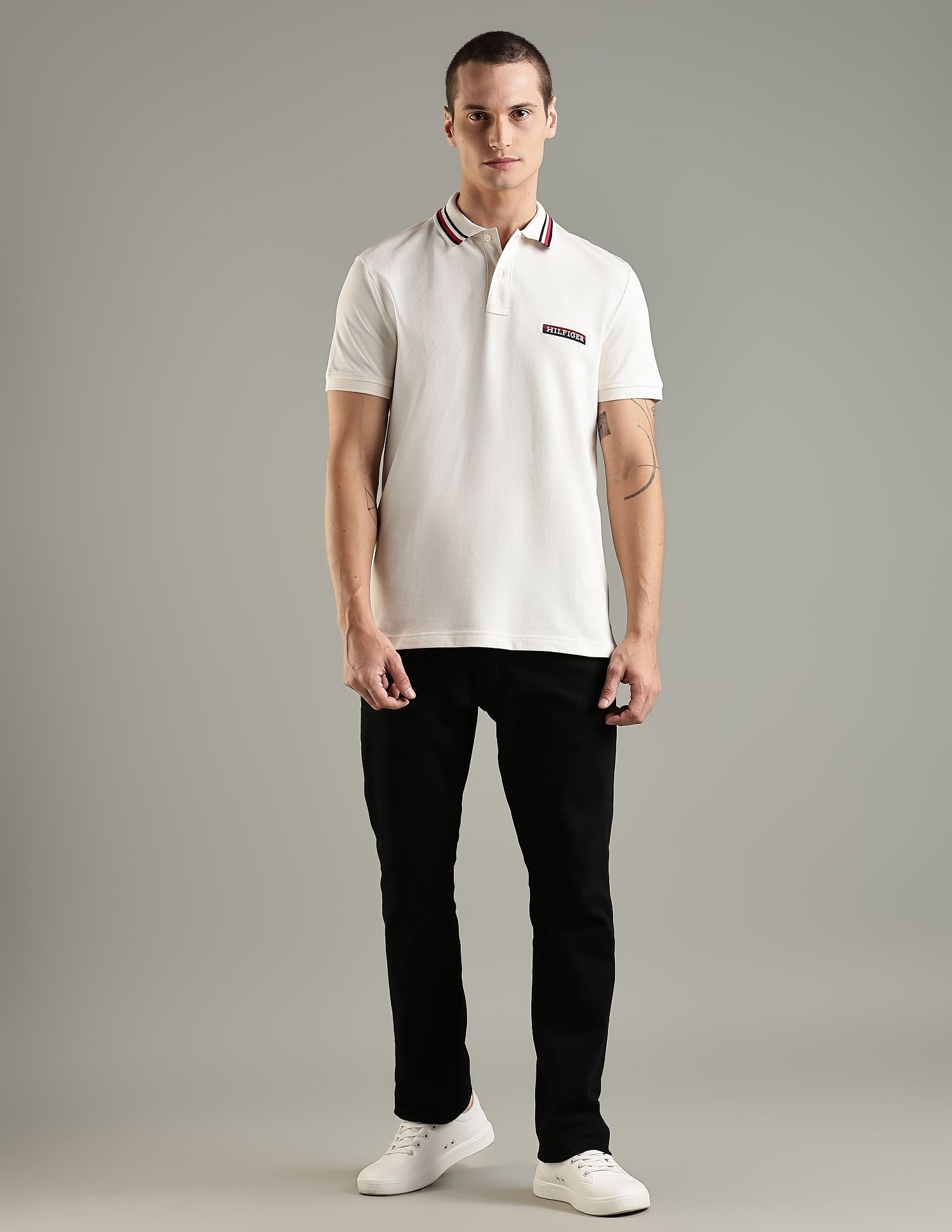 Tommy Hilfiger Embroidered Logo Regular Fit Cotton Polo T-Shirt