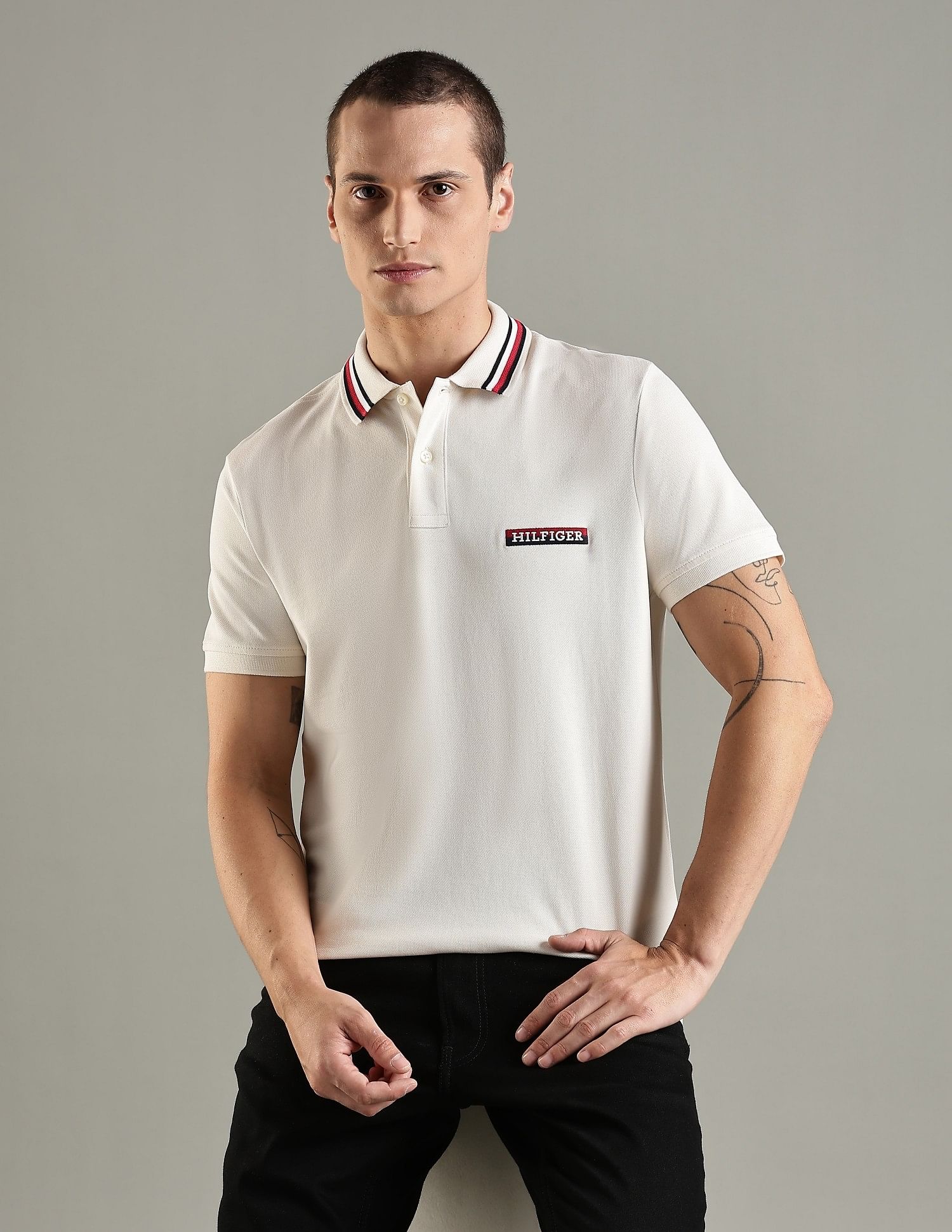 Tommy Hilfiger Embroidered Logo Regular Fit Cotton Polo T-Shirt
