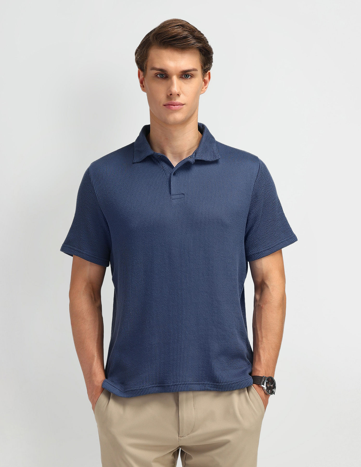 Arrow Newyork Textured Pattern Regular Polo Shirt