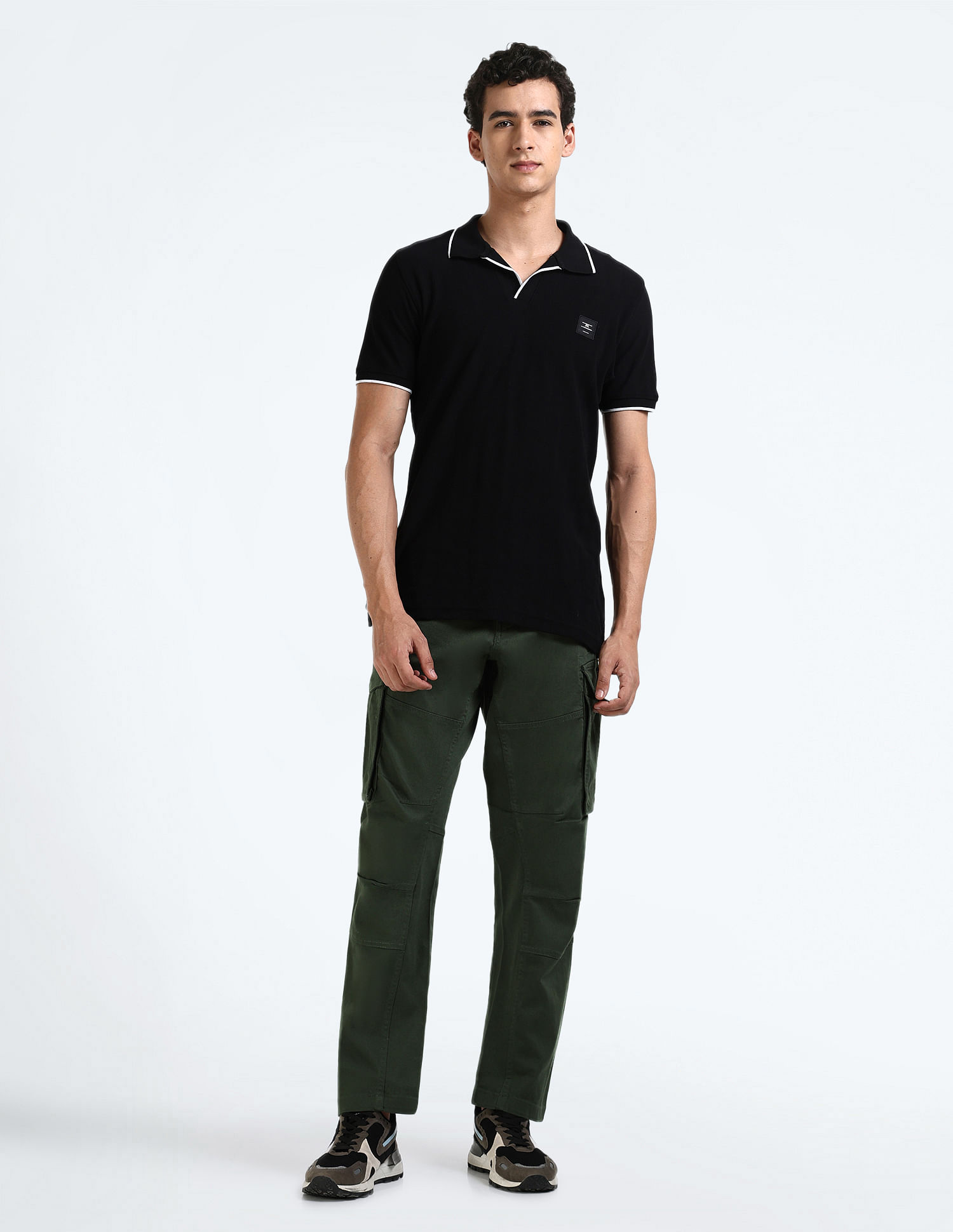 Flying Machine Mid Rise Slim Fit Cargo Pants