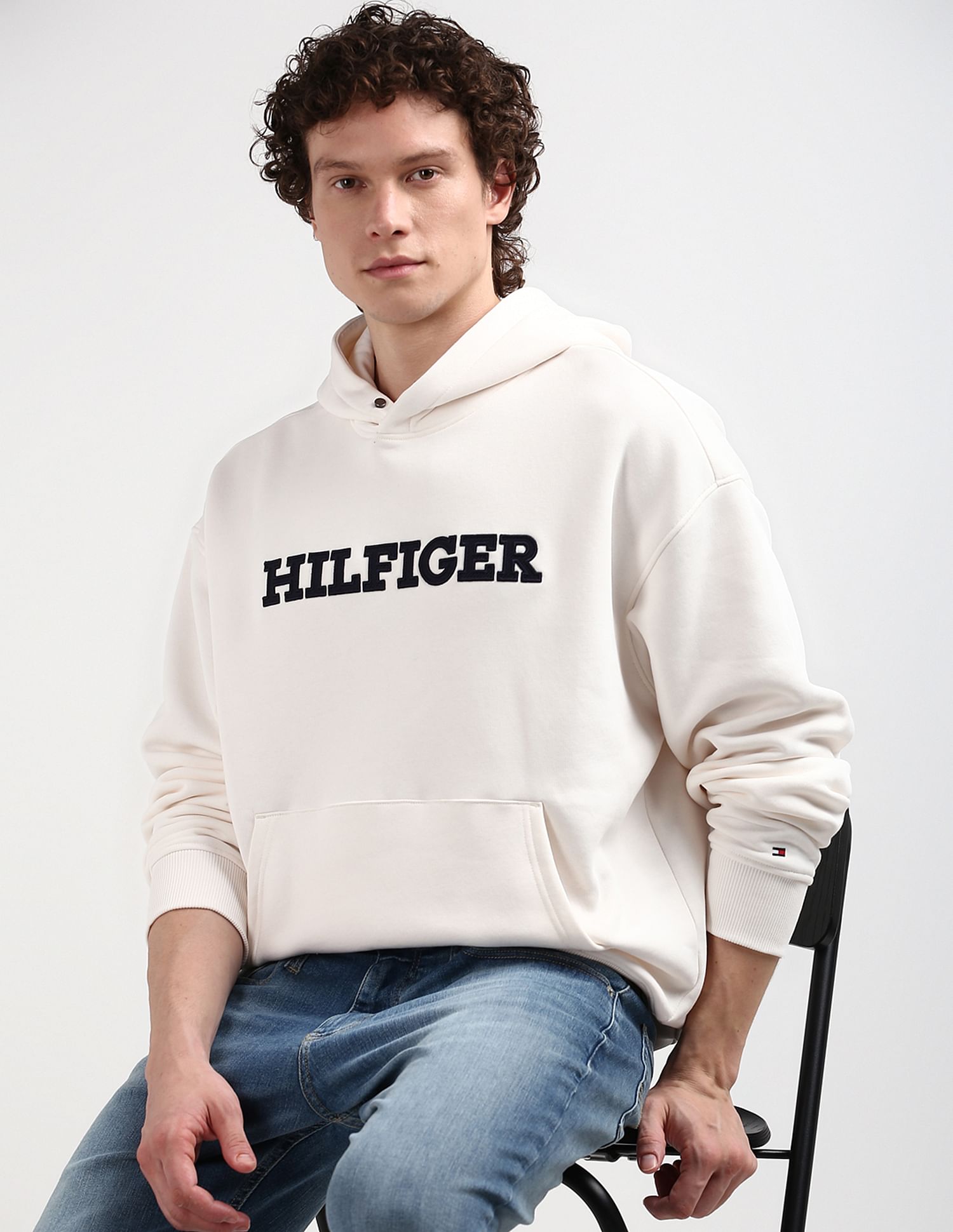 Tommy Hilfiger Monotype Appliqued Hood Sweatshirt