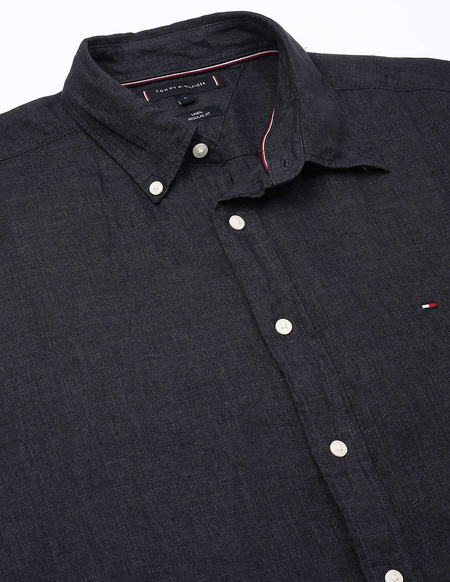 Tommy Hilfiger Solid Regular-Fit Linen Shirt