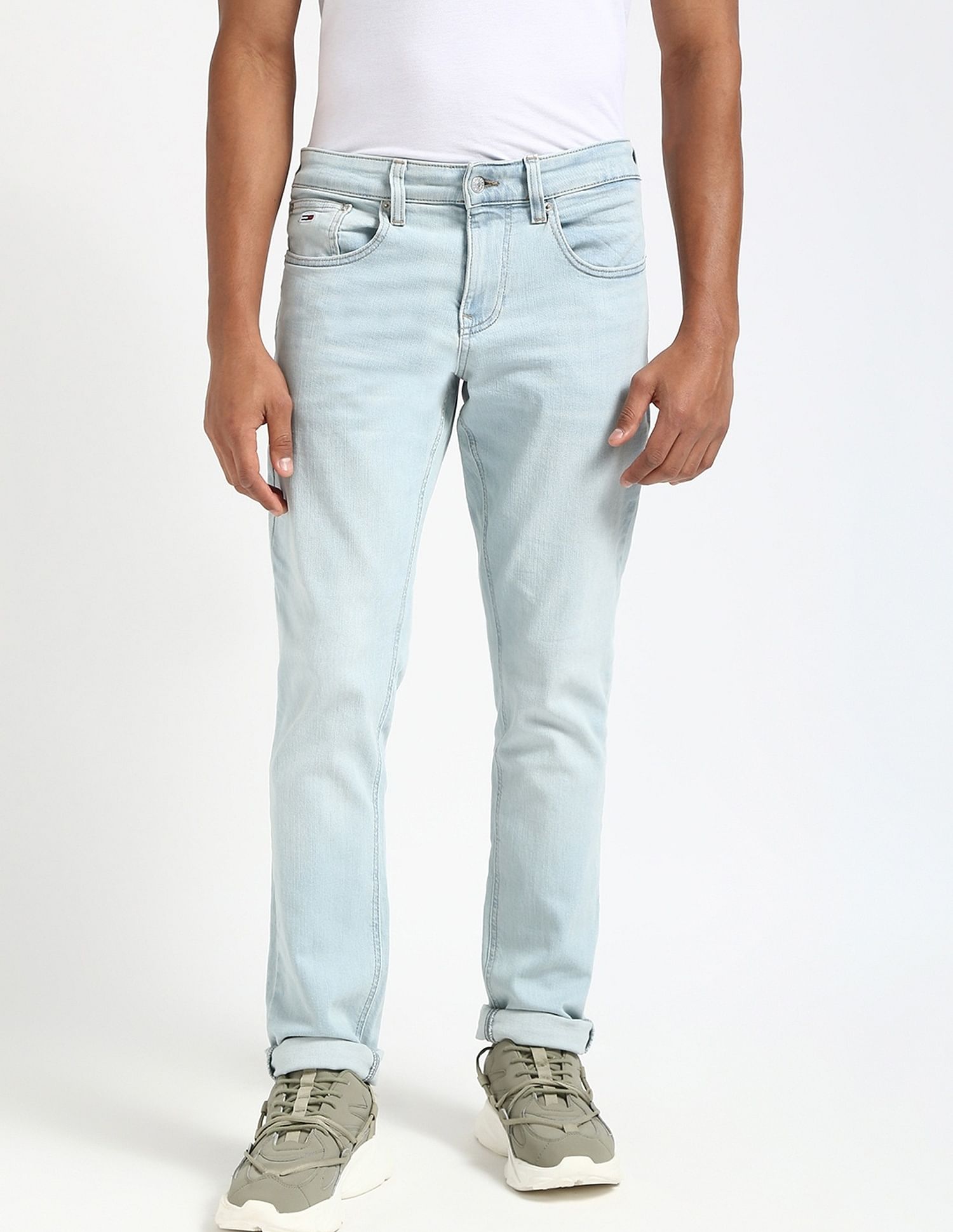 Tommy Hilfiger Light-Wash Regular-Fit Mid-Rise Jeans