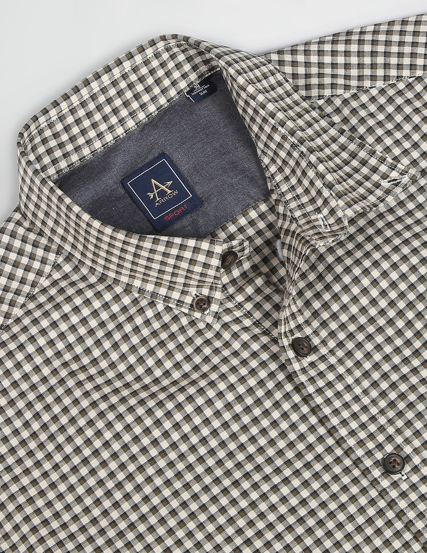 Arrow Sports Tennis Club Micro Check Casual Shirt