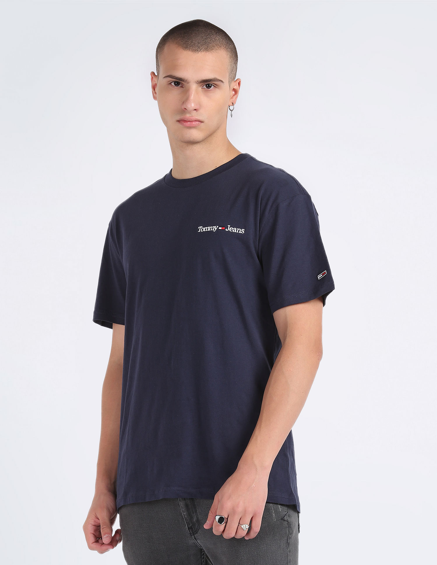 Tommy Hilfiger Transitional Cotton Linear Crew Neck T-Shirt
