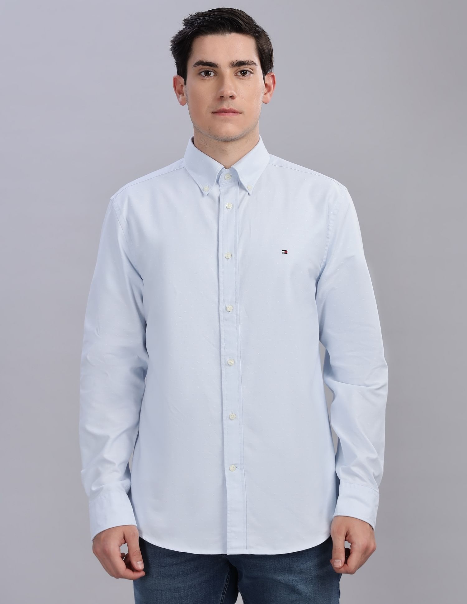 Tommy Hilfiger Solid Regular-Fit Oxford Woven Shirt