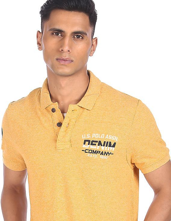 U.S. Polo Assn. Denim Co. Short Sleeve Heathered Polo Shirt