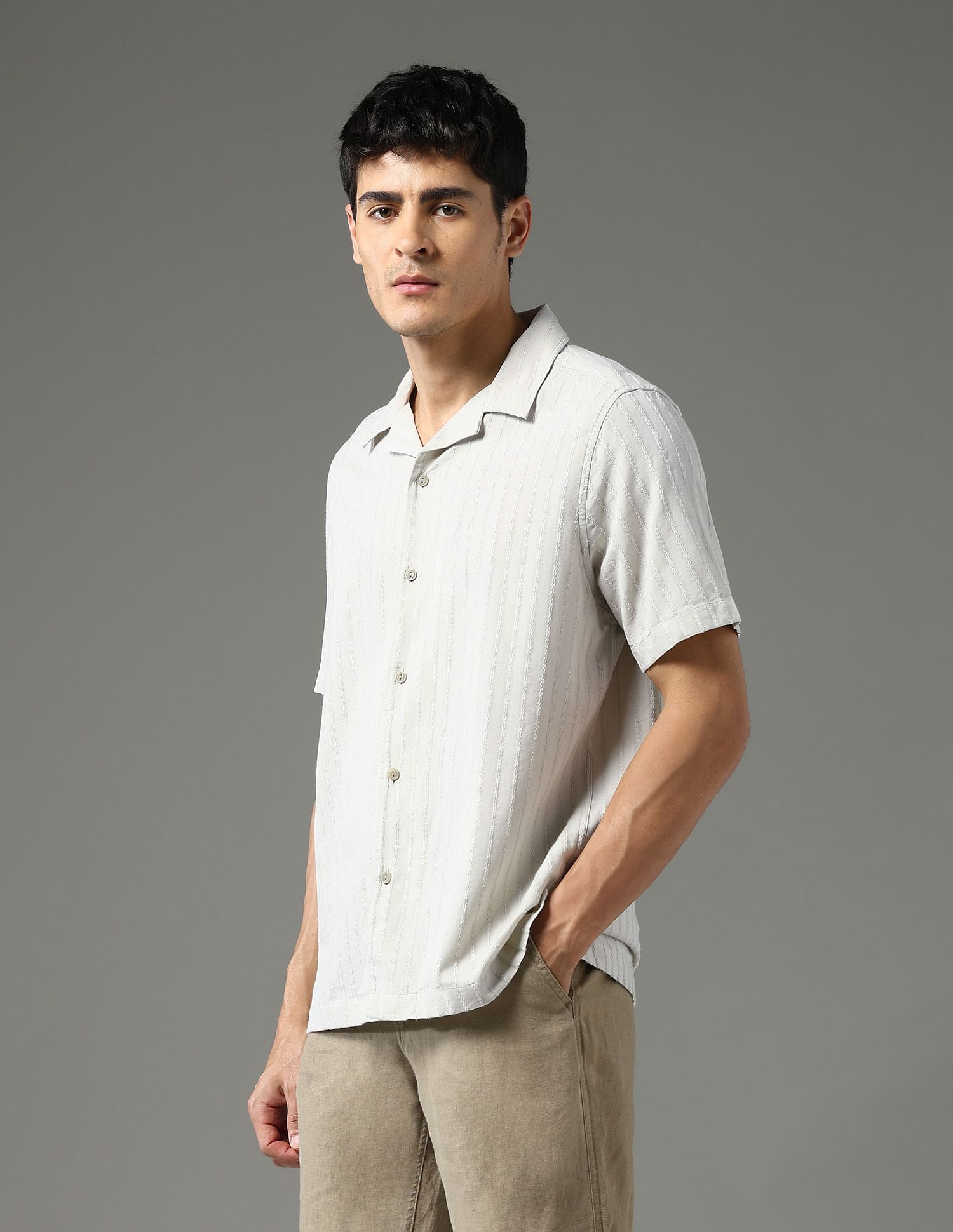 Arrow Sport Textured Regular Fit Night Is Young Shirt