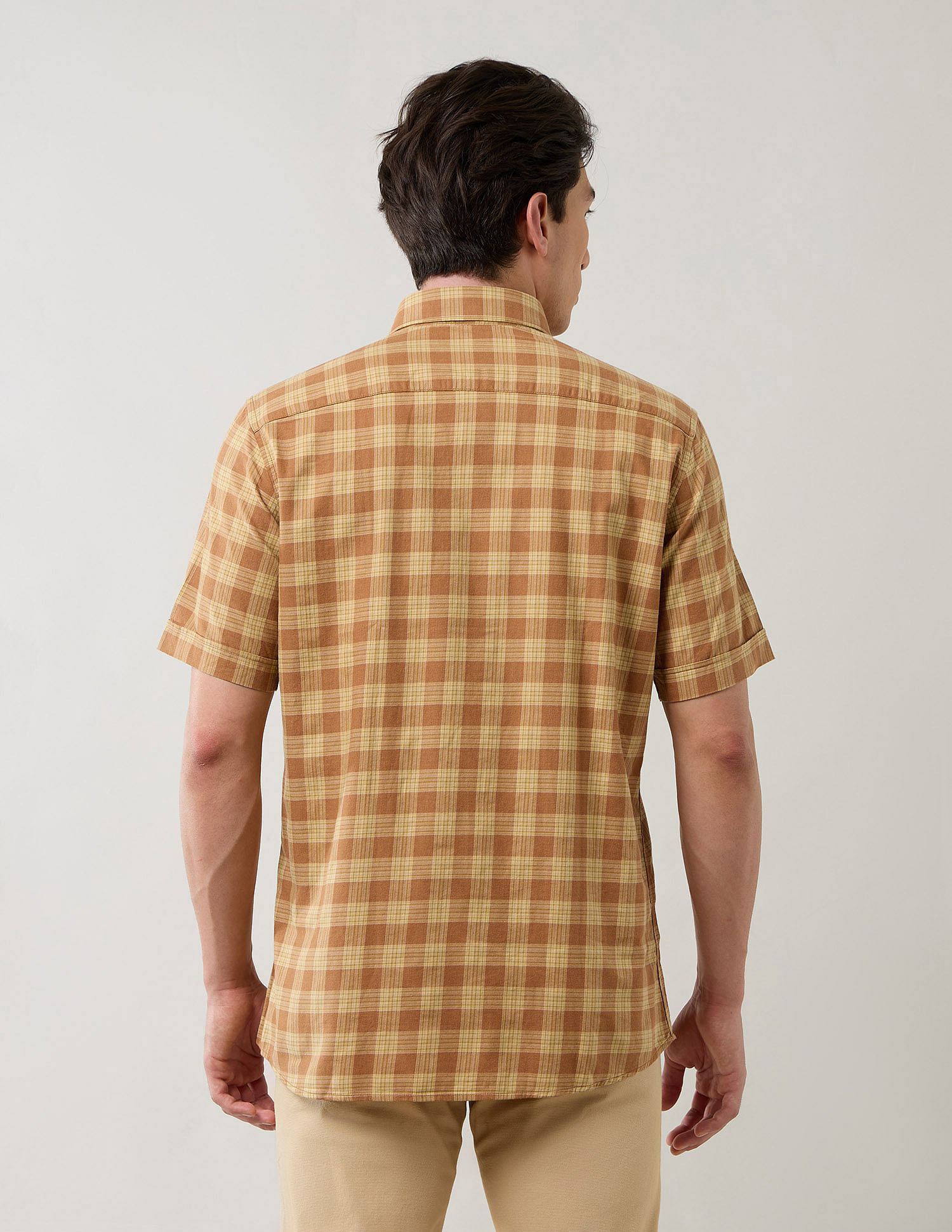 Arrow Sport Grid Tattersall Checked Pure Cotton Shirt