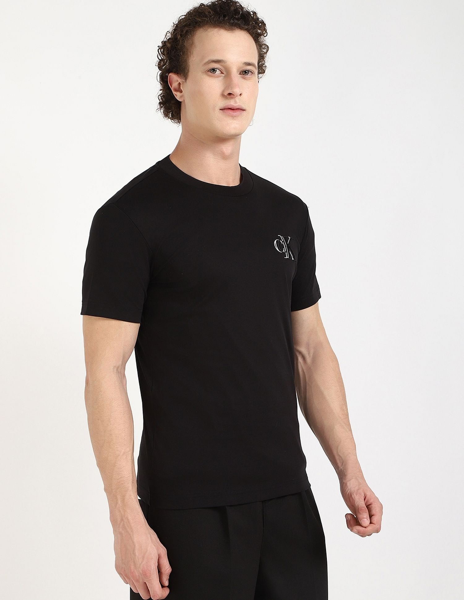 Calvin Klein Jeans Embroidered Logo Slim-Fit Cotton T Shirt