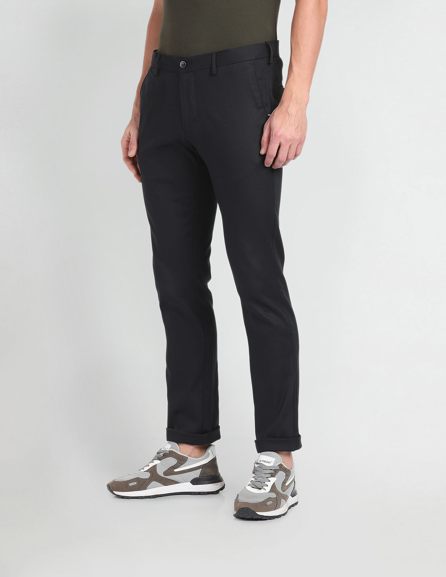 Arrow Sports Solid Dobby Autoflex Trousers