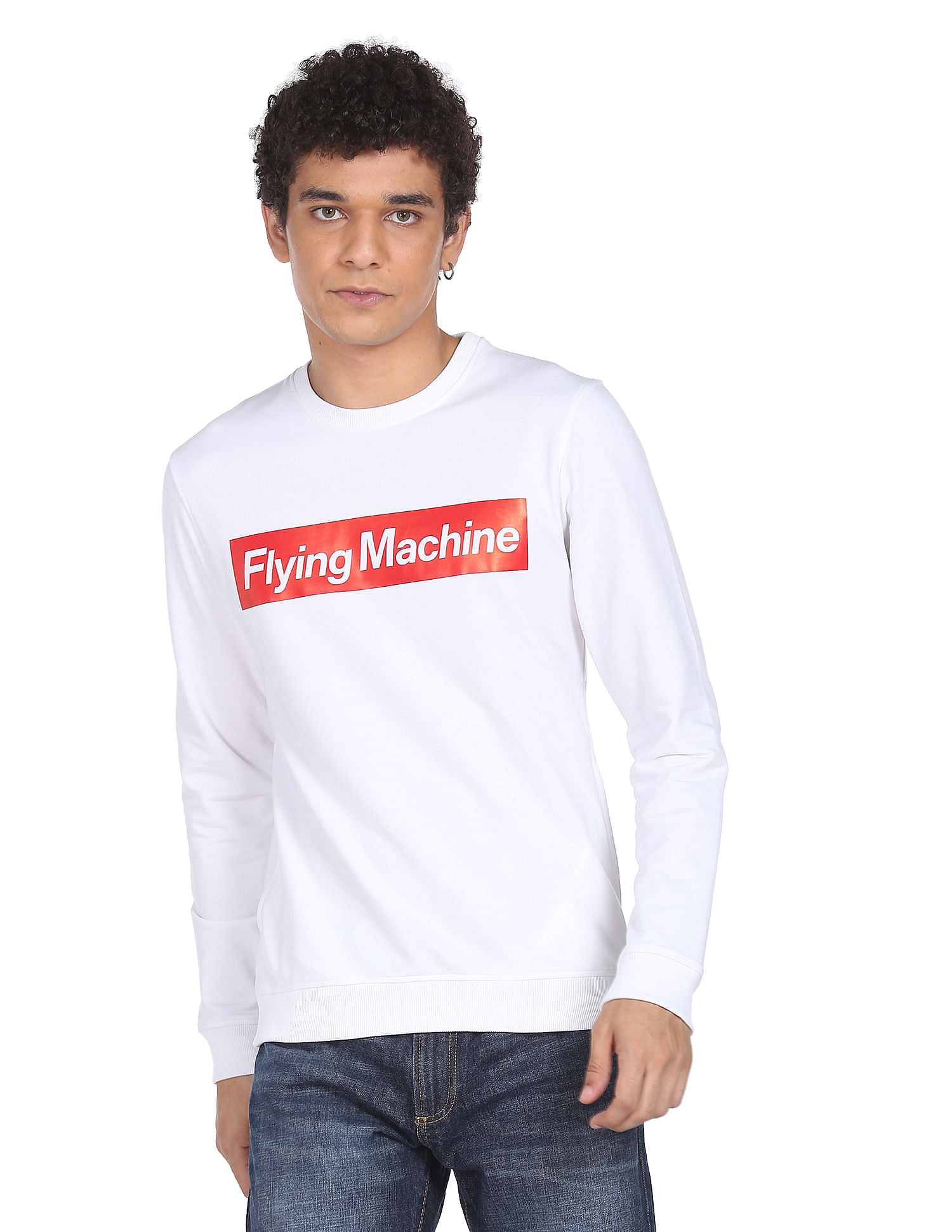 Flying Machine Crew Neck Brand Print Sweatshirt