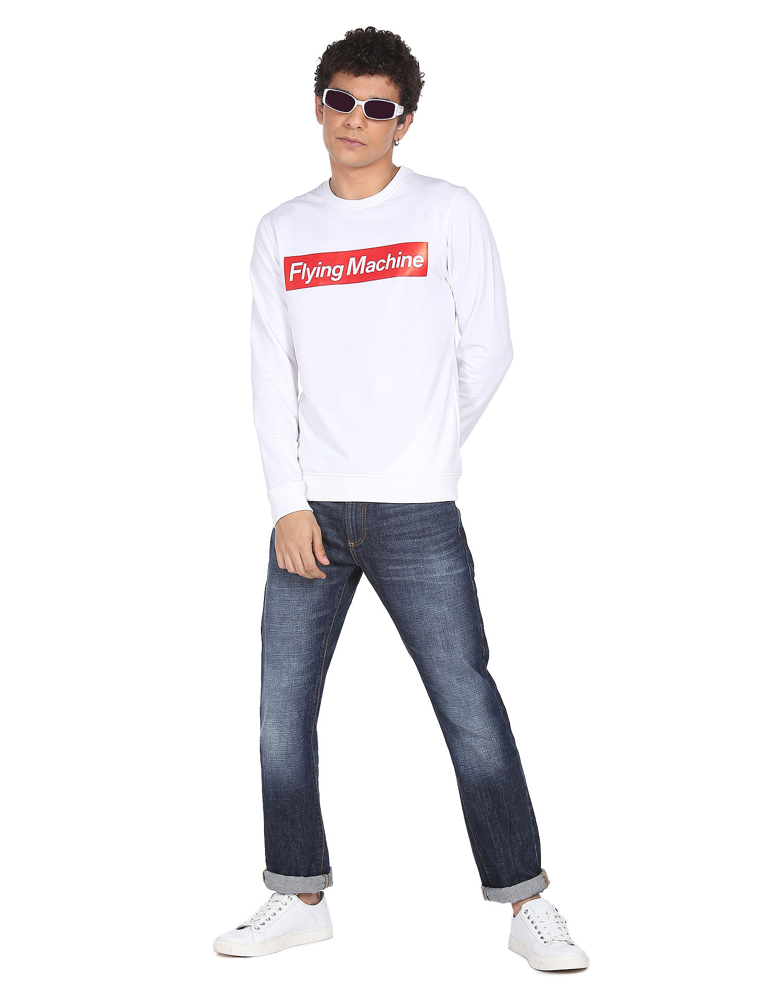 Flying Machine Crew Neck Brand Print Sweatshirt
