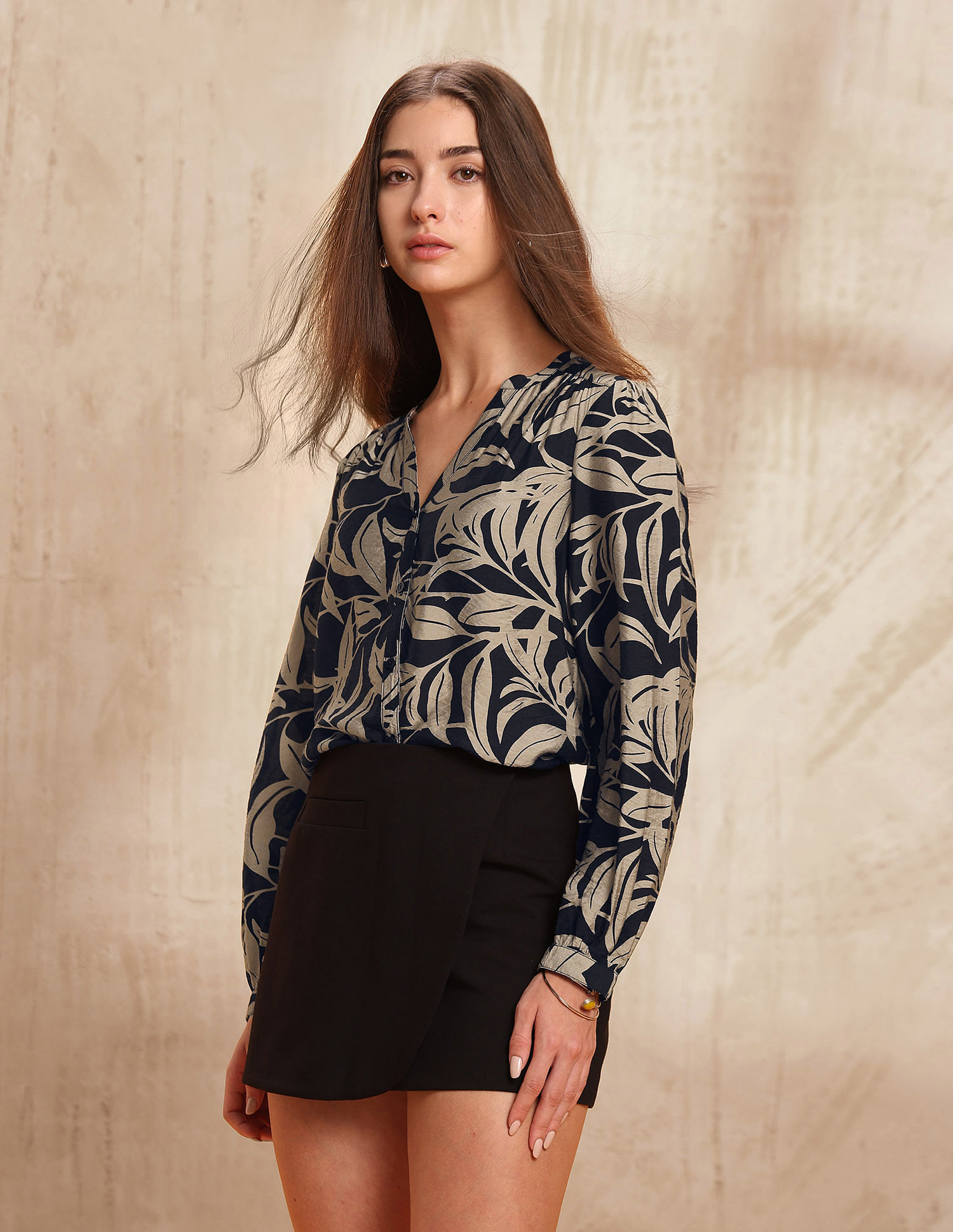 U.S. Polo Assn. Women Regular Fit Abstract Printed Shirt