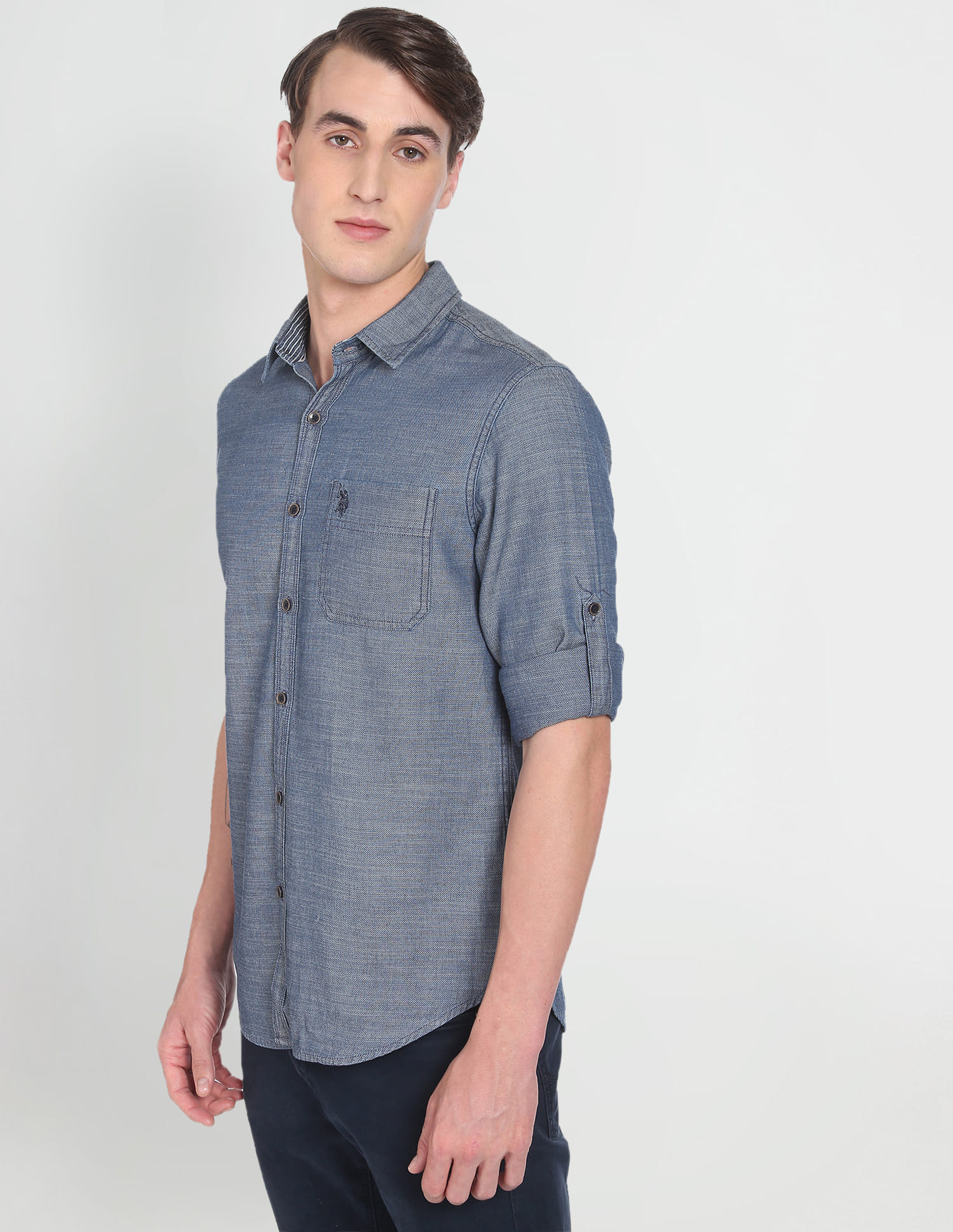 Buy Polo Denim Long Sleeve Patterned Casual Shirt