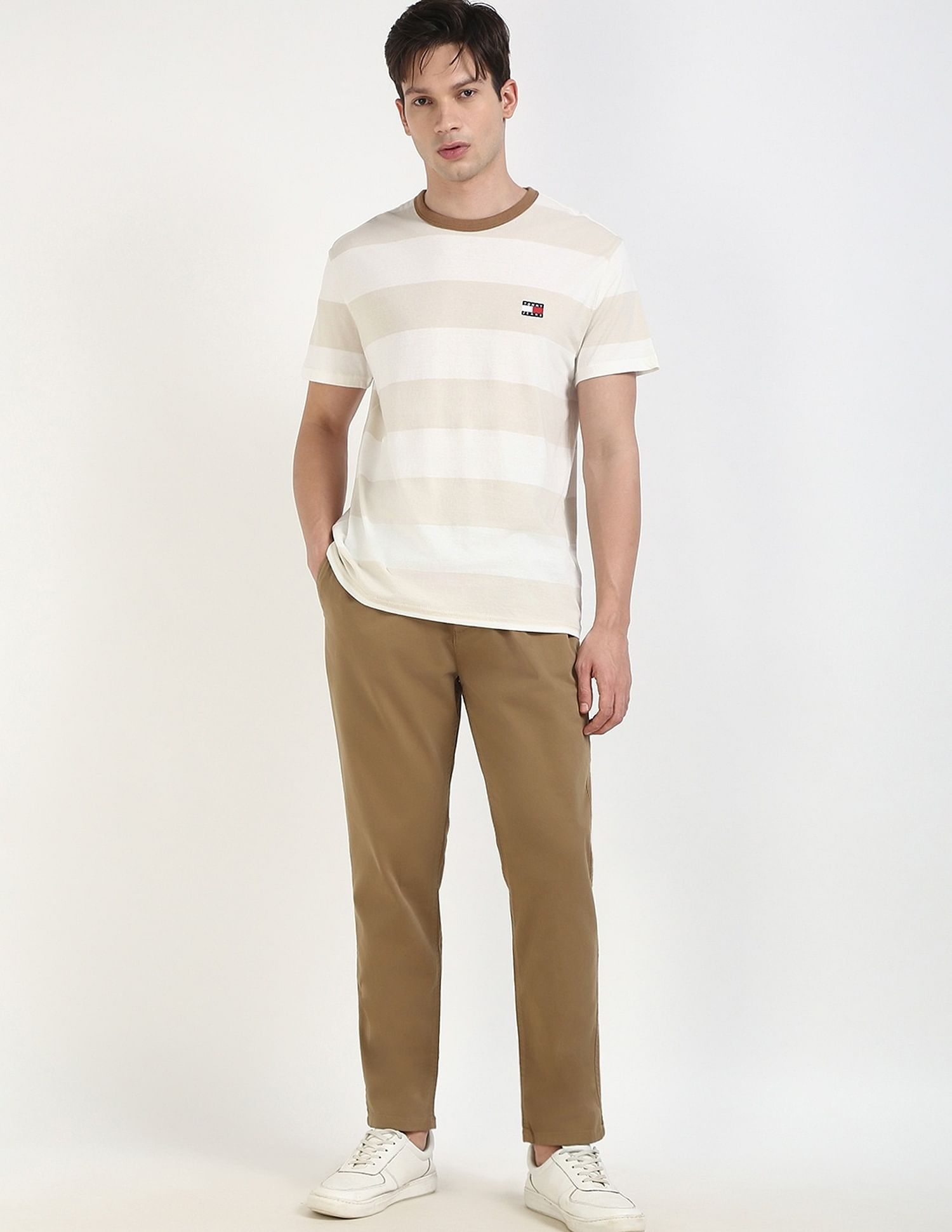 Tommy Hilfiger Brown Men's Trousers for Earthy Style