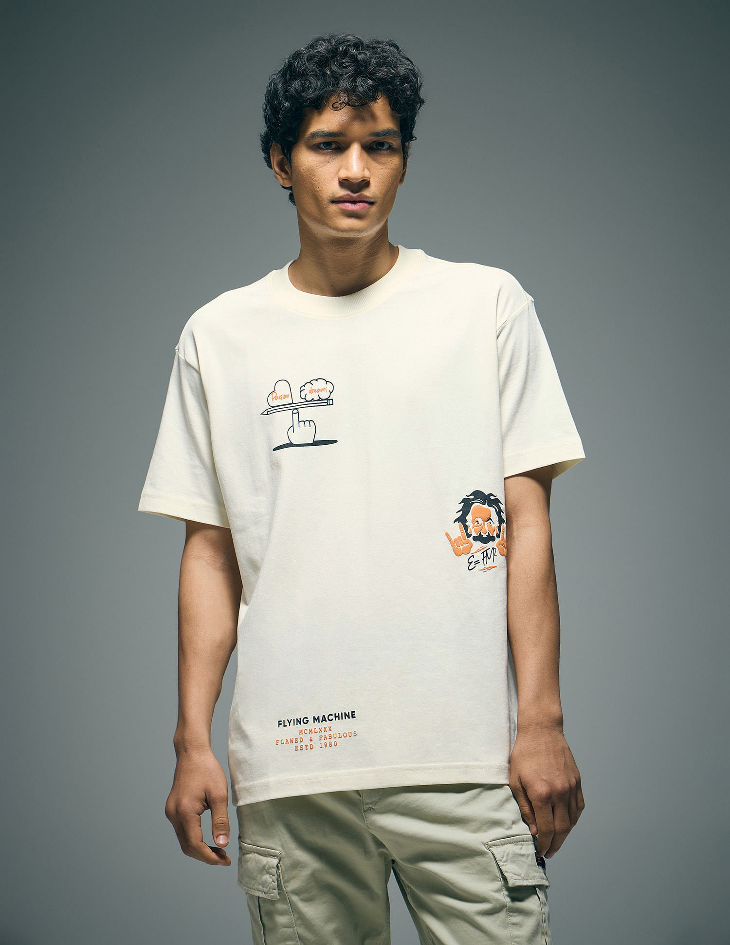 Flying Machine Graphic Oversized T-Shirt