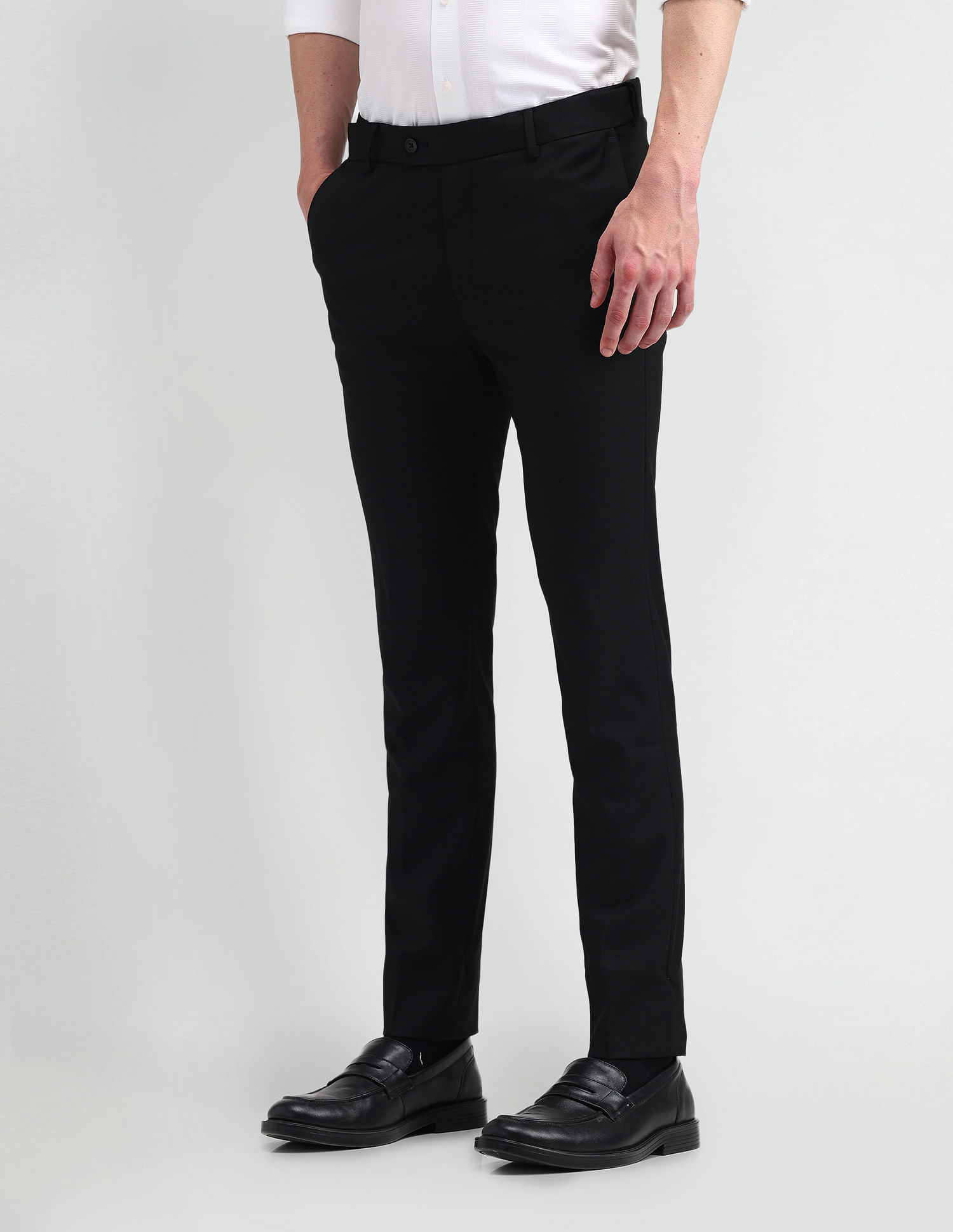Arrow Slim Fit Mid Rise Trousers