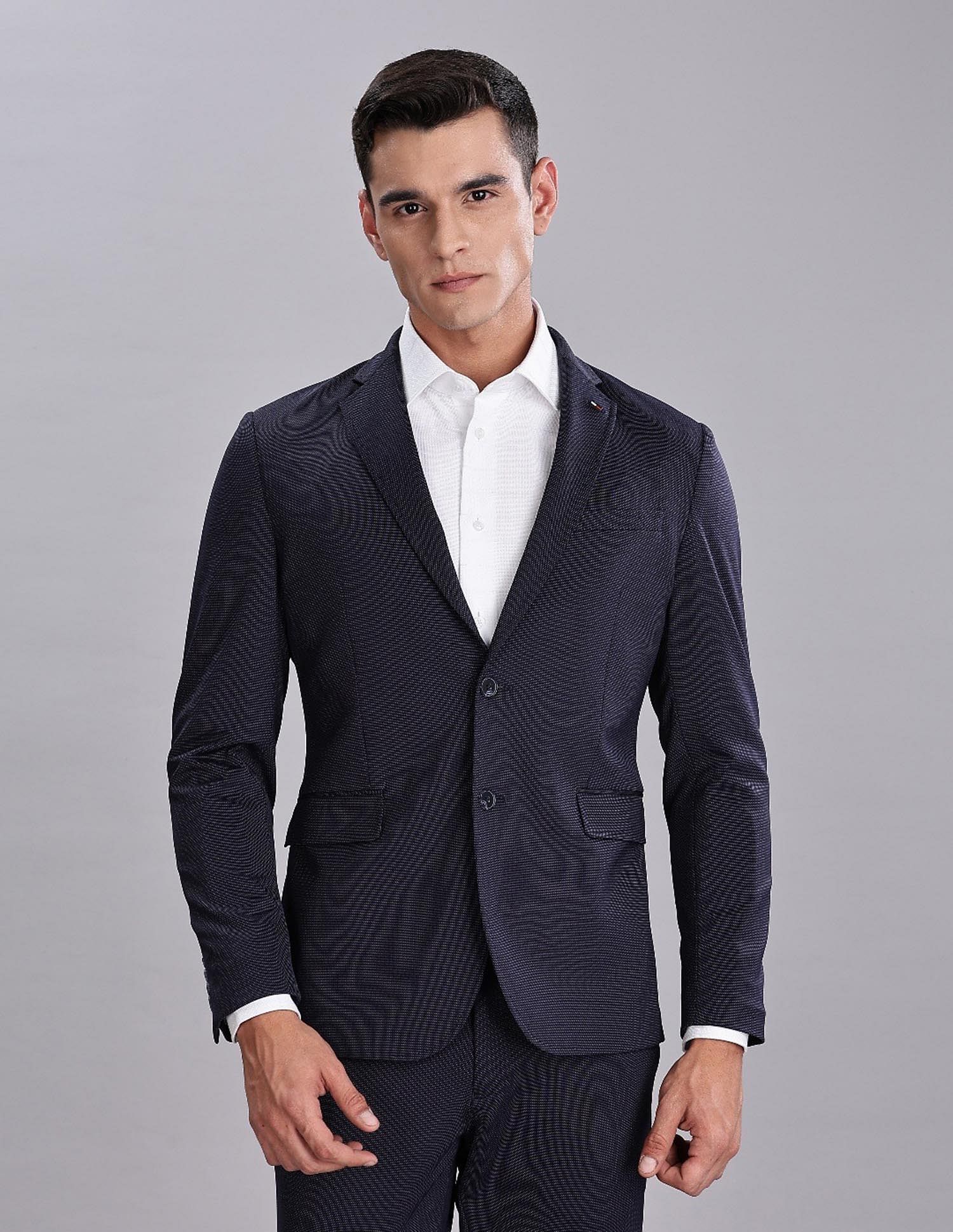 Tommy Hilfiger Self-Design Regular-Fit Nylon Single Breasted Blazer