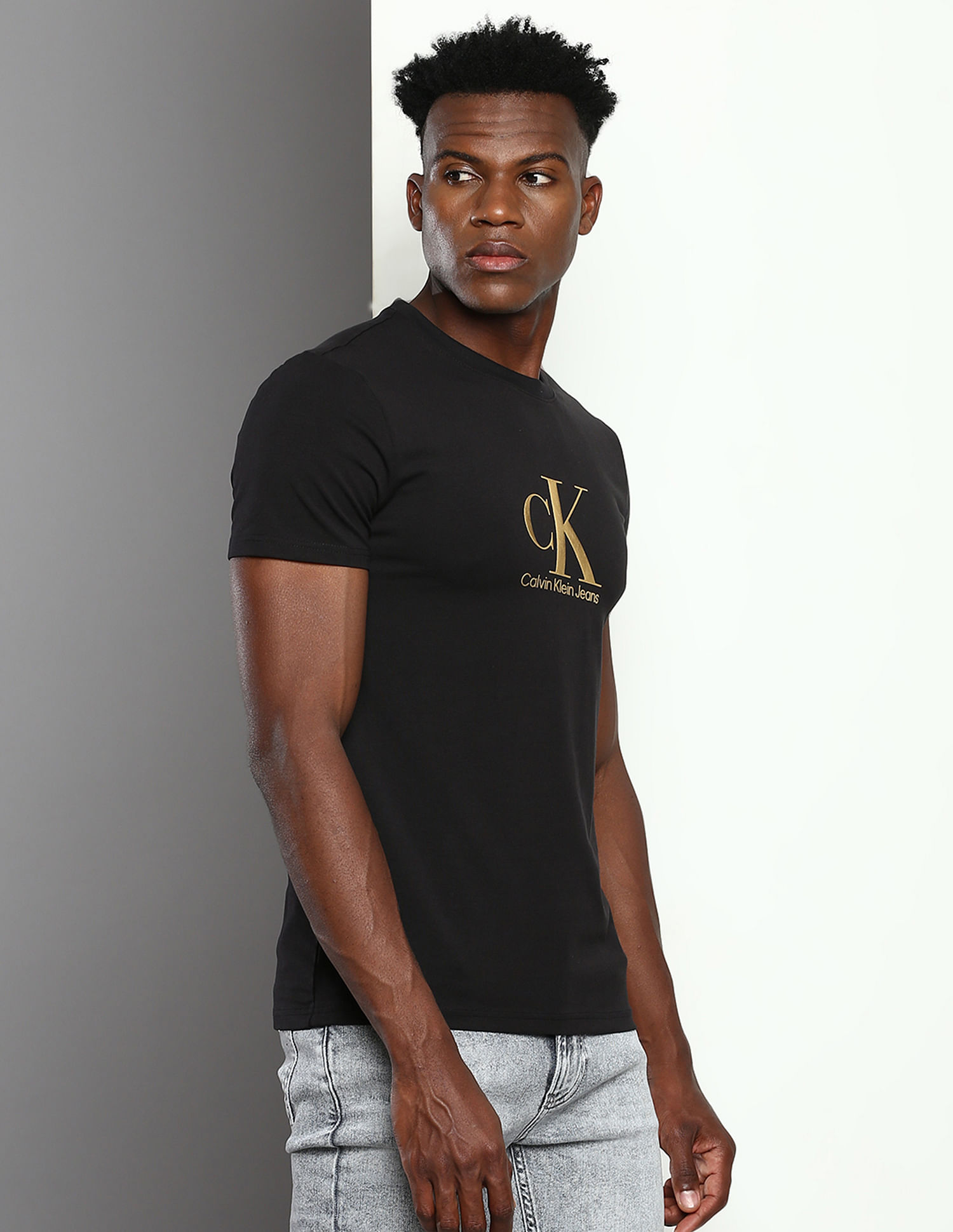Buy Calvin Klein Brand Print Monogram Seasonal T-Shirt - NNNOW.com