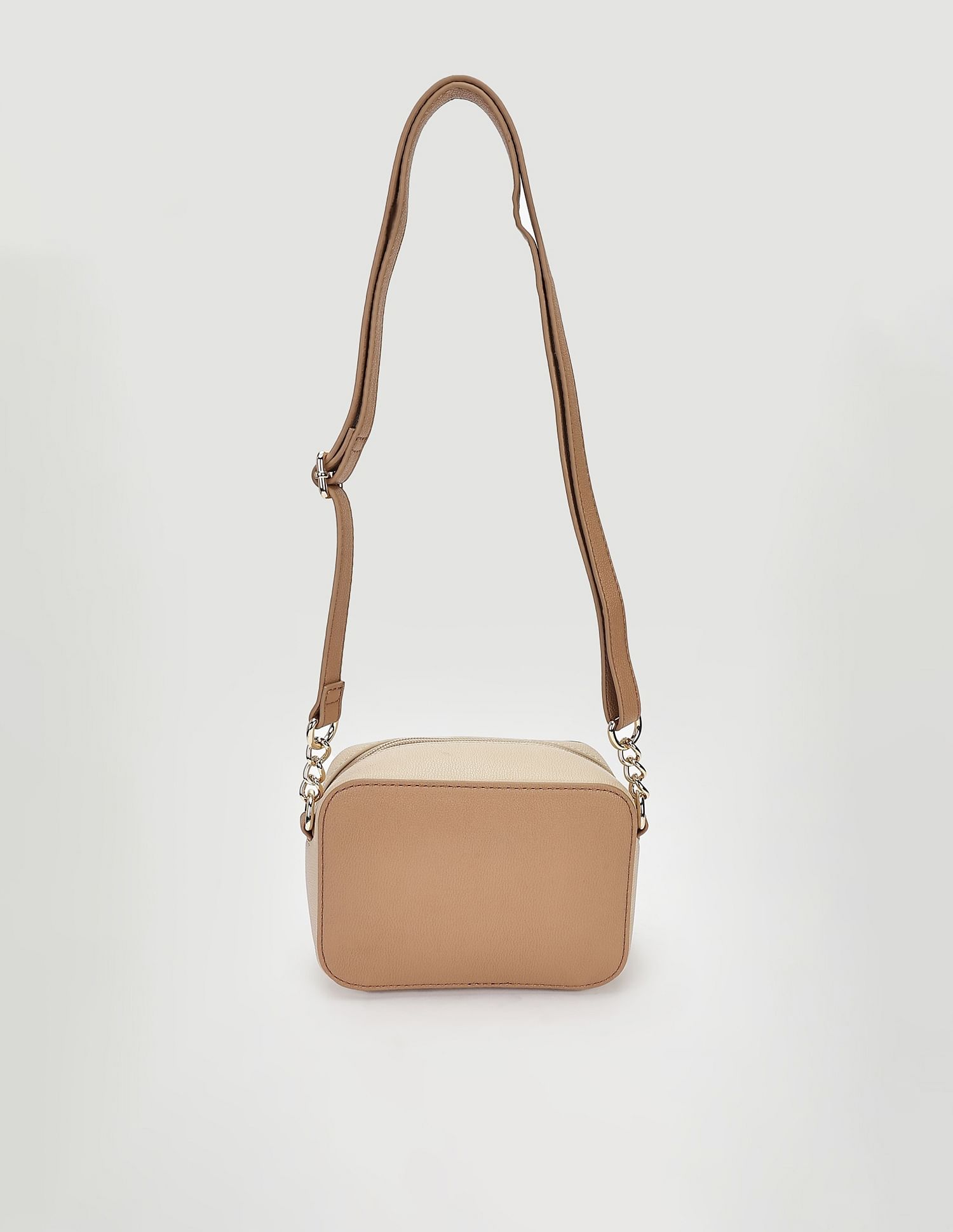 Tommy Hilfiger Colour blocked Beige PU Sling Bags