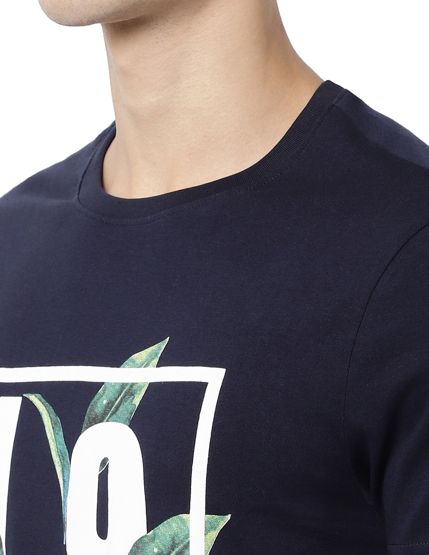 AD by Arvind Crew Neck Graphic Print Cotton T-Shirt