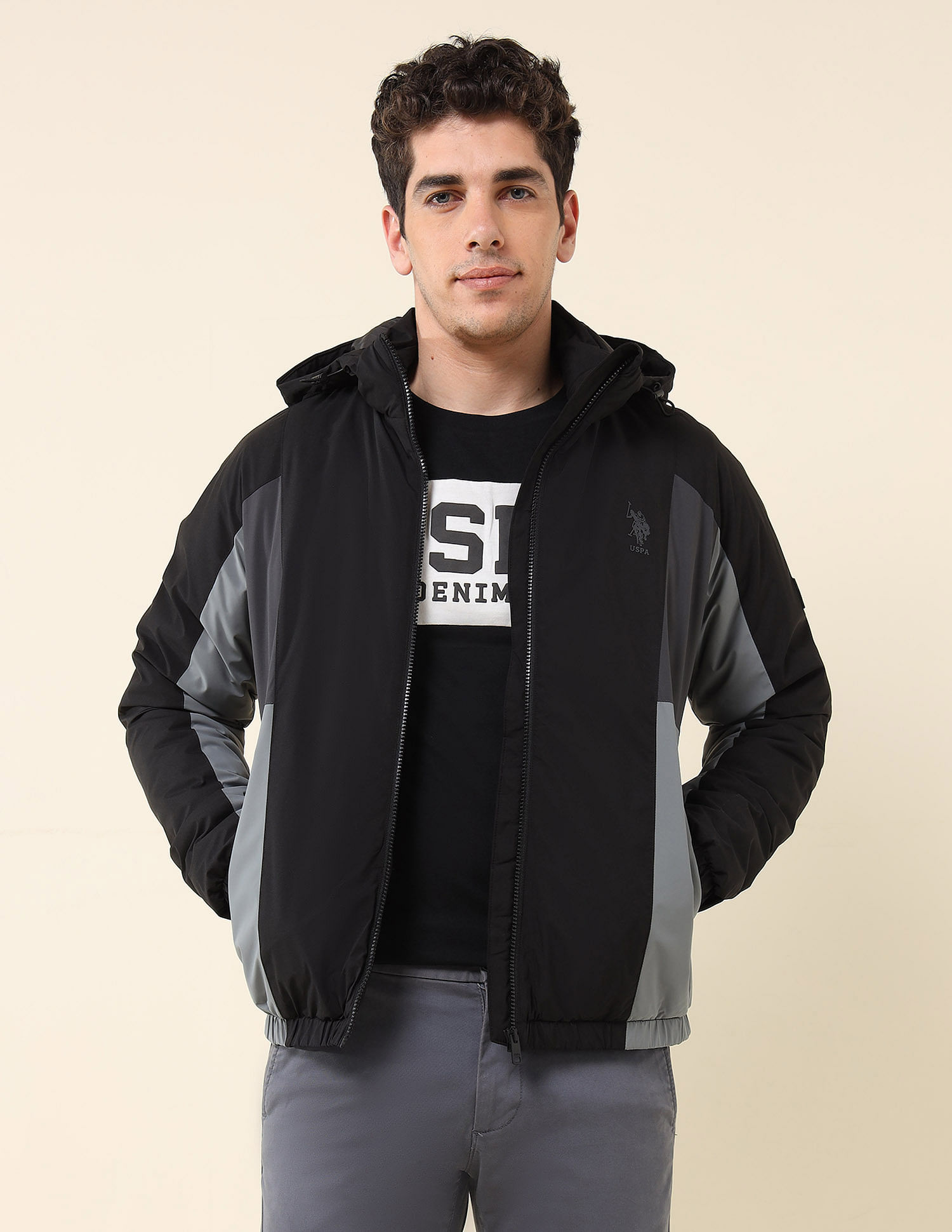 U.S. Polo Assn. High Neck Regular Fit Jacket