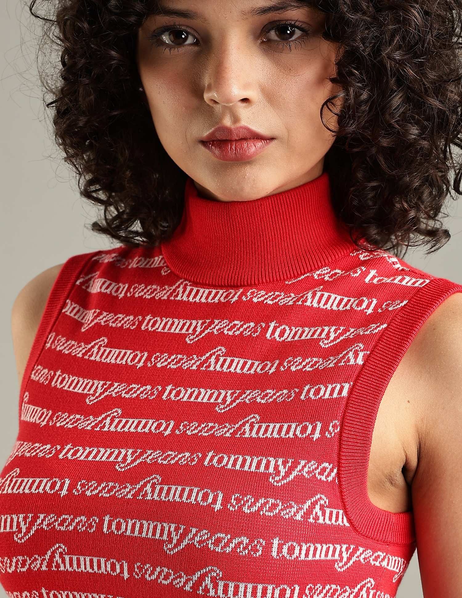 Tommy Hilfiger Regular-Fit Cotton High-Neck Crop Top
