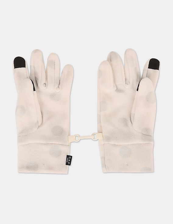 GAP Girls White Pro Fleece Tech Gloves