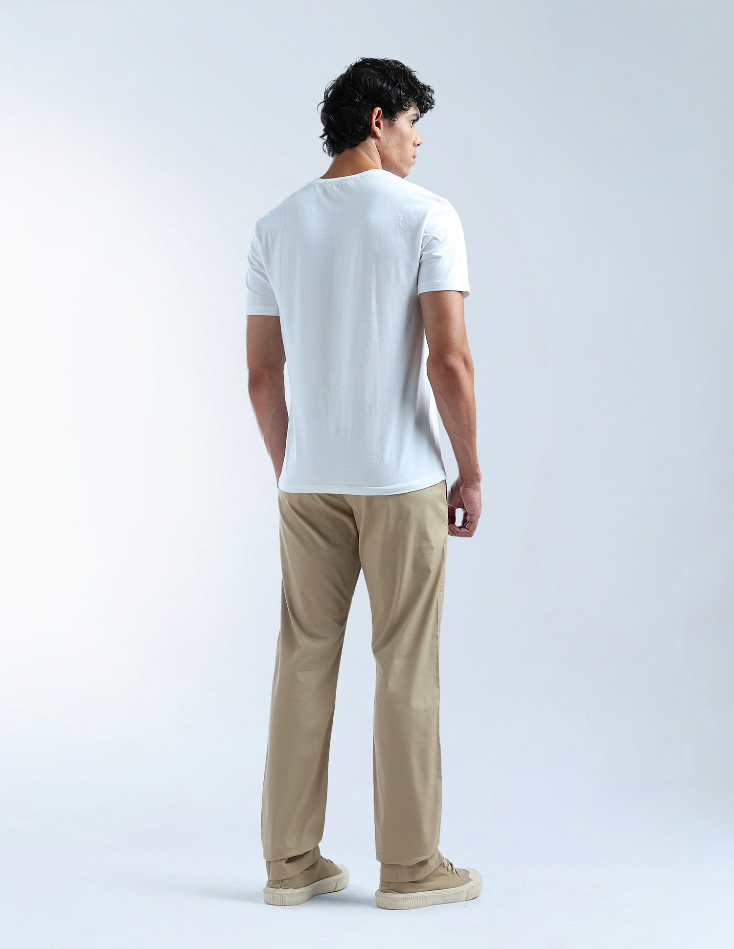 Flying Machine Mid Rise F-Jango Straight Fit Twill Trousers