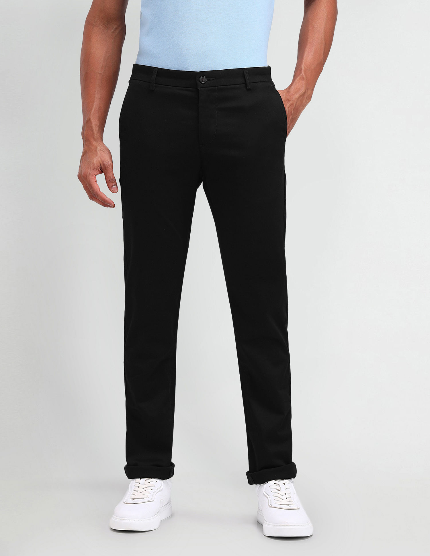 Arrow Sport Slim Fit Satin Weave Trousers