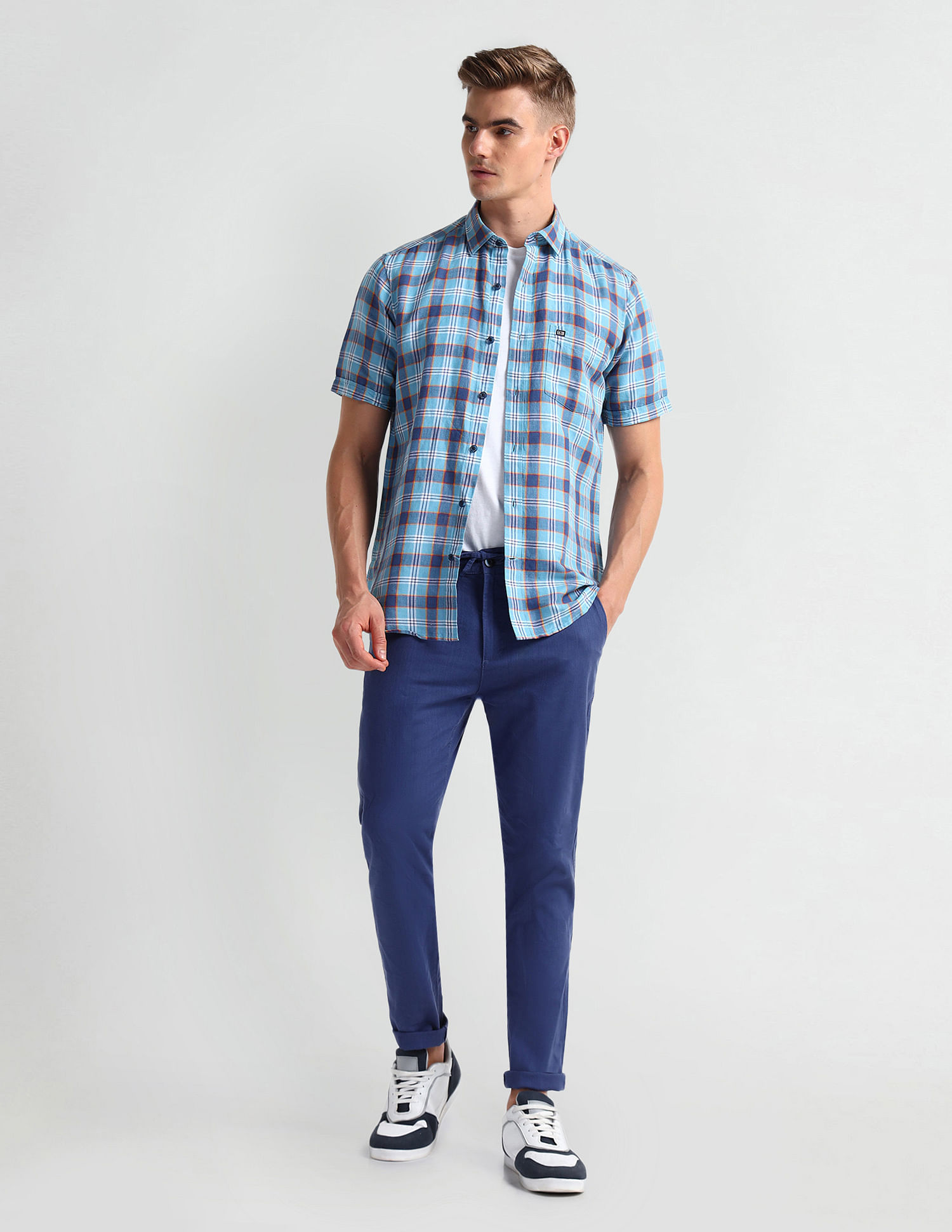 Arrow Sports Short Sleeve Tartan Check Shirt