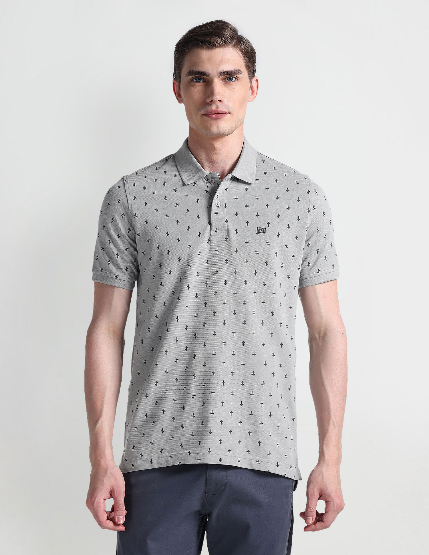 Arrow Sports Geometric Print Regular Polo Shirt