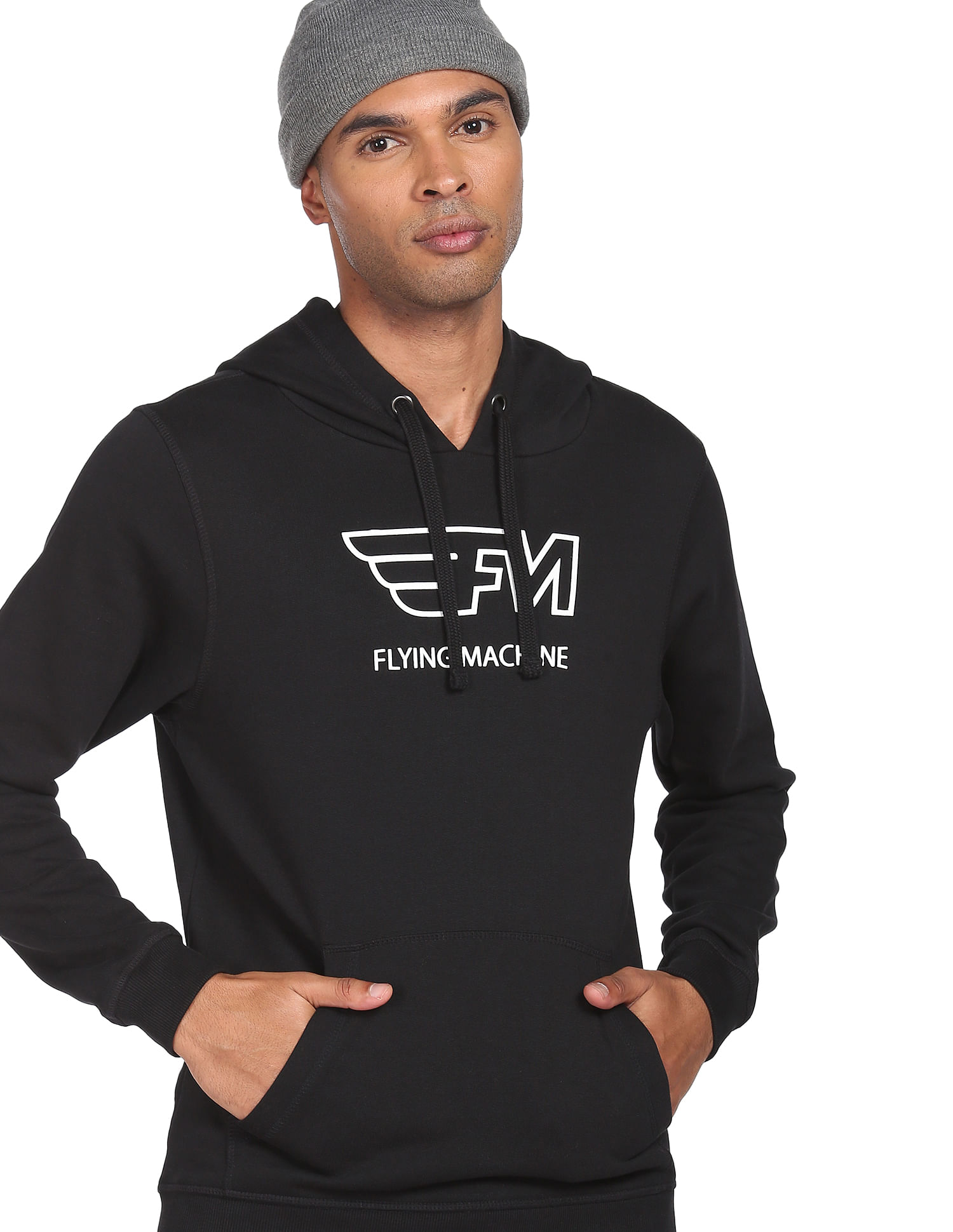 Logo Print Cotton Sweatshirt in Black - Men