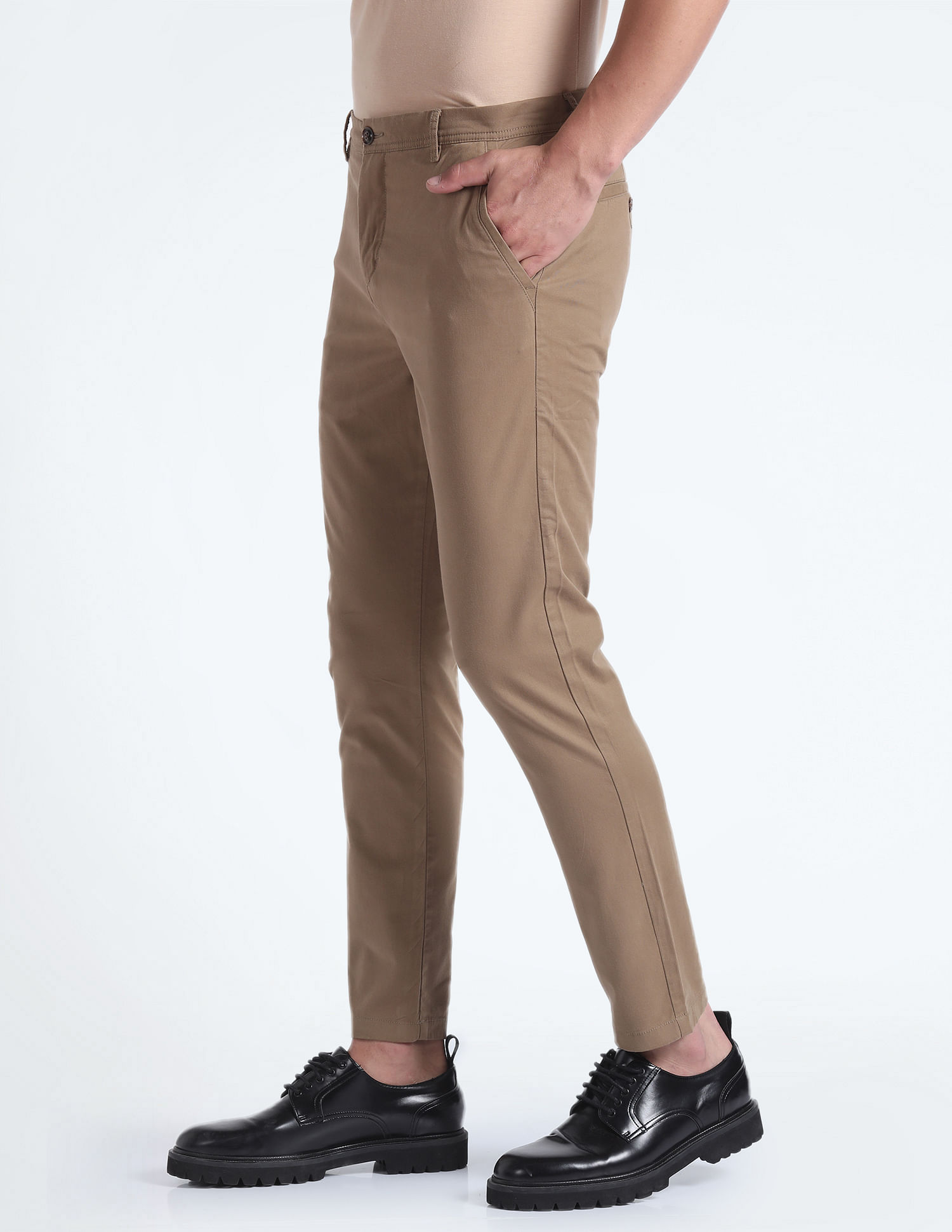 Flying Machine Slash Slim Tapered Fit Solid Trousers