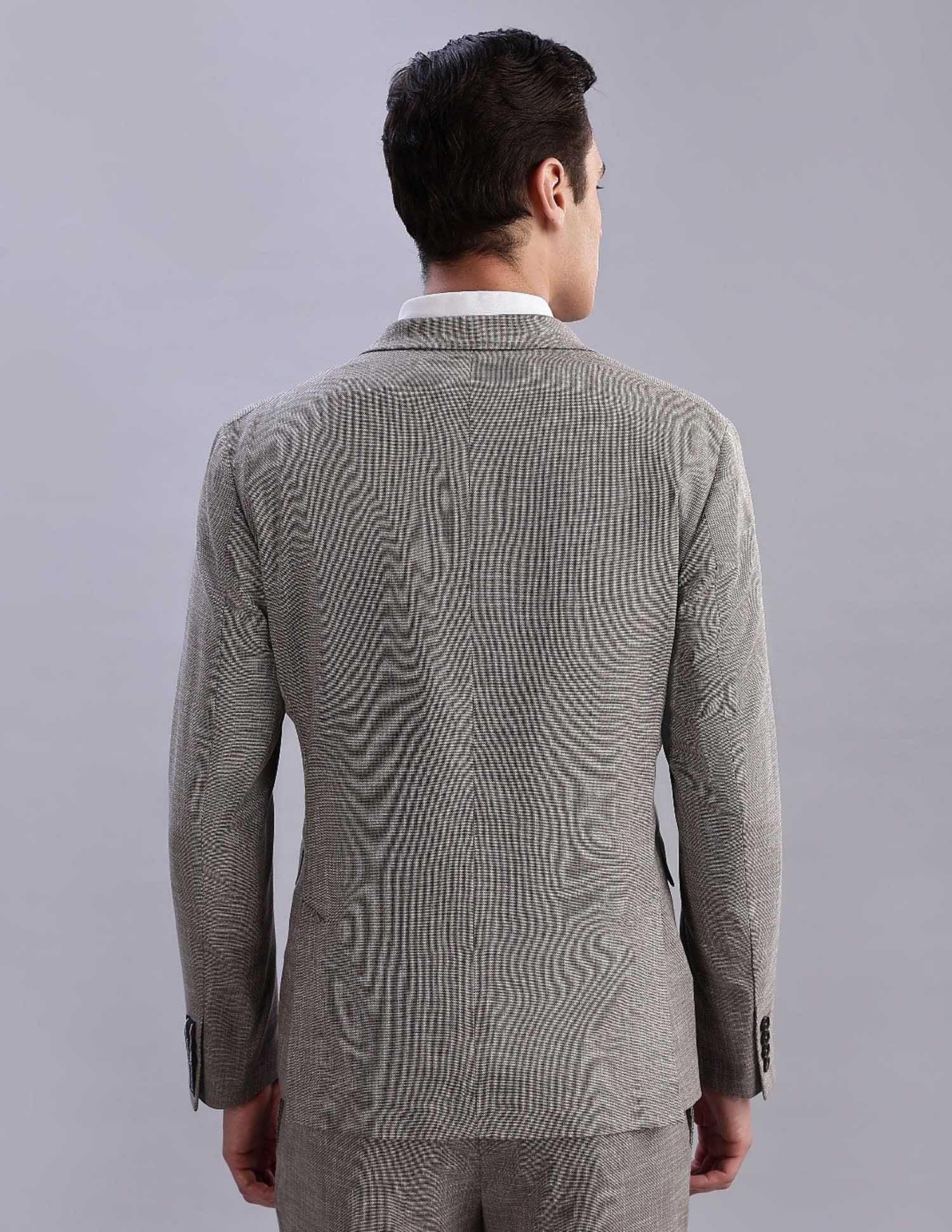 Tommy Hilfiger Self-Design Regular-Fit Polyester Single Breasted Blazer