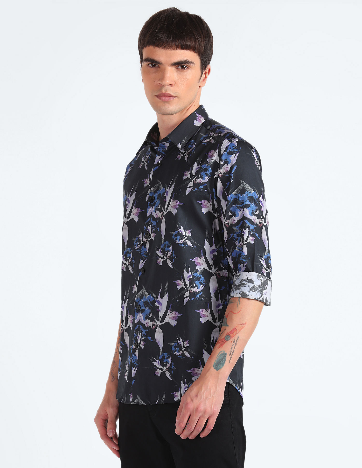 Flying Machine Floral Print Cotton Shirt
