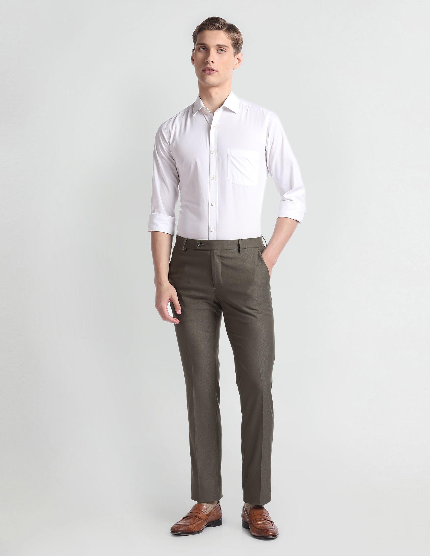 Arrow Slim Fit Smart Flex Trousers