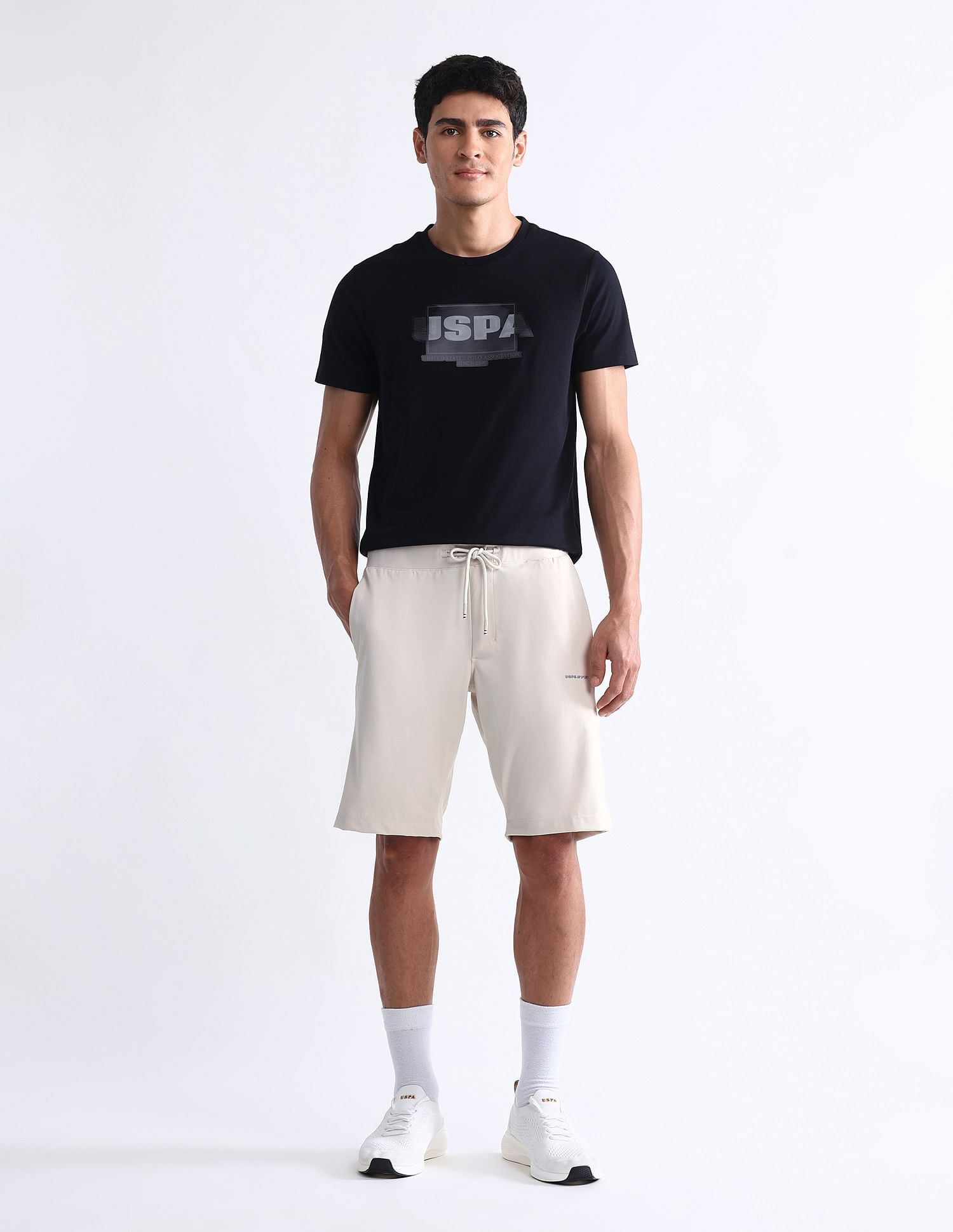 USPA Active Slim Fit Solid Active Shorts